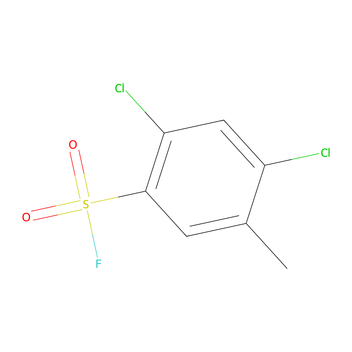 2,4-Dichloro-5-methylbenzene-1-sulphonyl fluoride molecular structure, CAS 284664-77-3