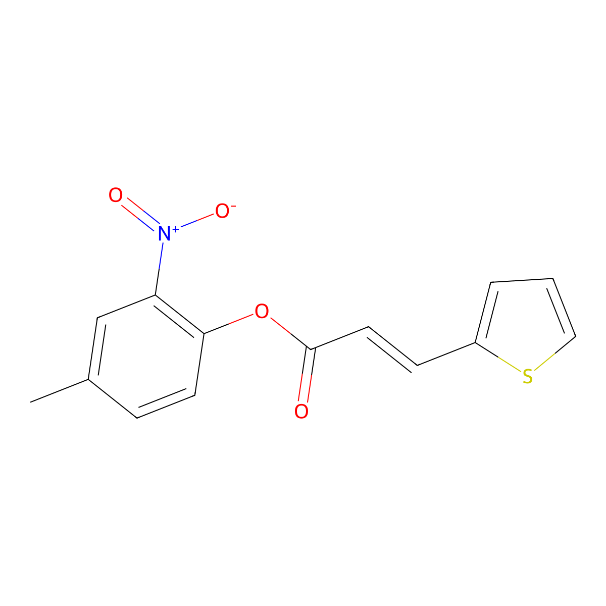 4-Methyl-2-nitrophenyl 3-(2-thienyl)-2-propenoate molecular structure, CAS 284665-12-9
