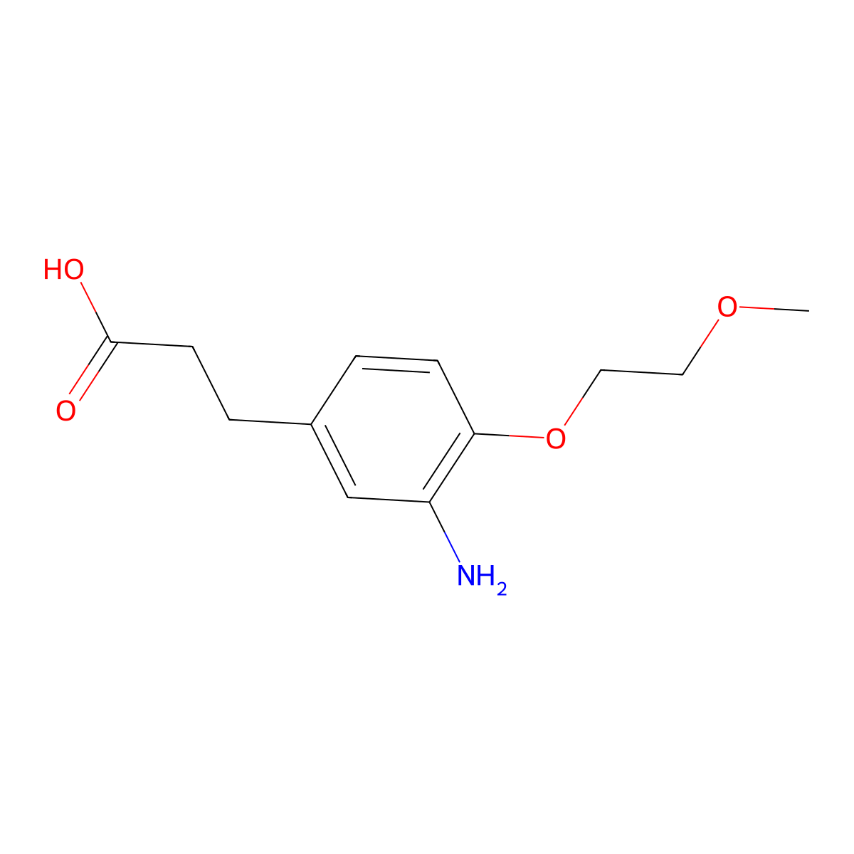 3-[3-amino-4-(2-methoxyethoxy)phenyl]propanoic Acid molecular structure, CAS 284665-32-3
