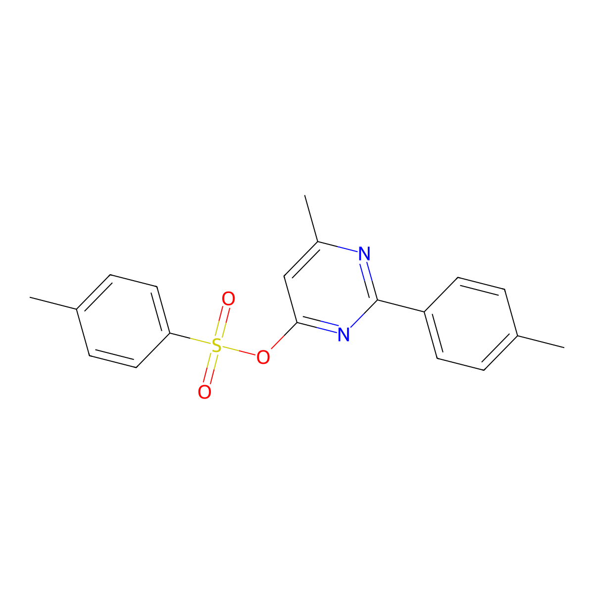 4-Pyrimidinol, 6-methyl-2-(4-methylphenyl)-, 4-(4-methylbenzenesulfonate) molecular structure, CAS 284665-33-4