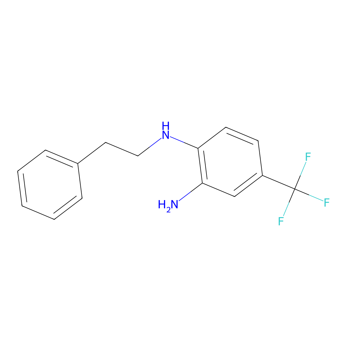 N1-phenethyl-4-(trifluoromethyl)benzene-1,2-diamine molecular structure, CAS 284665-35-6