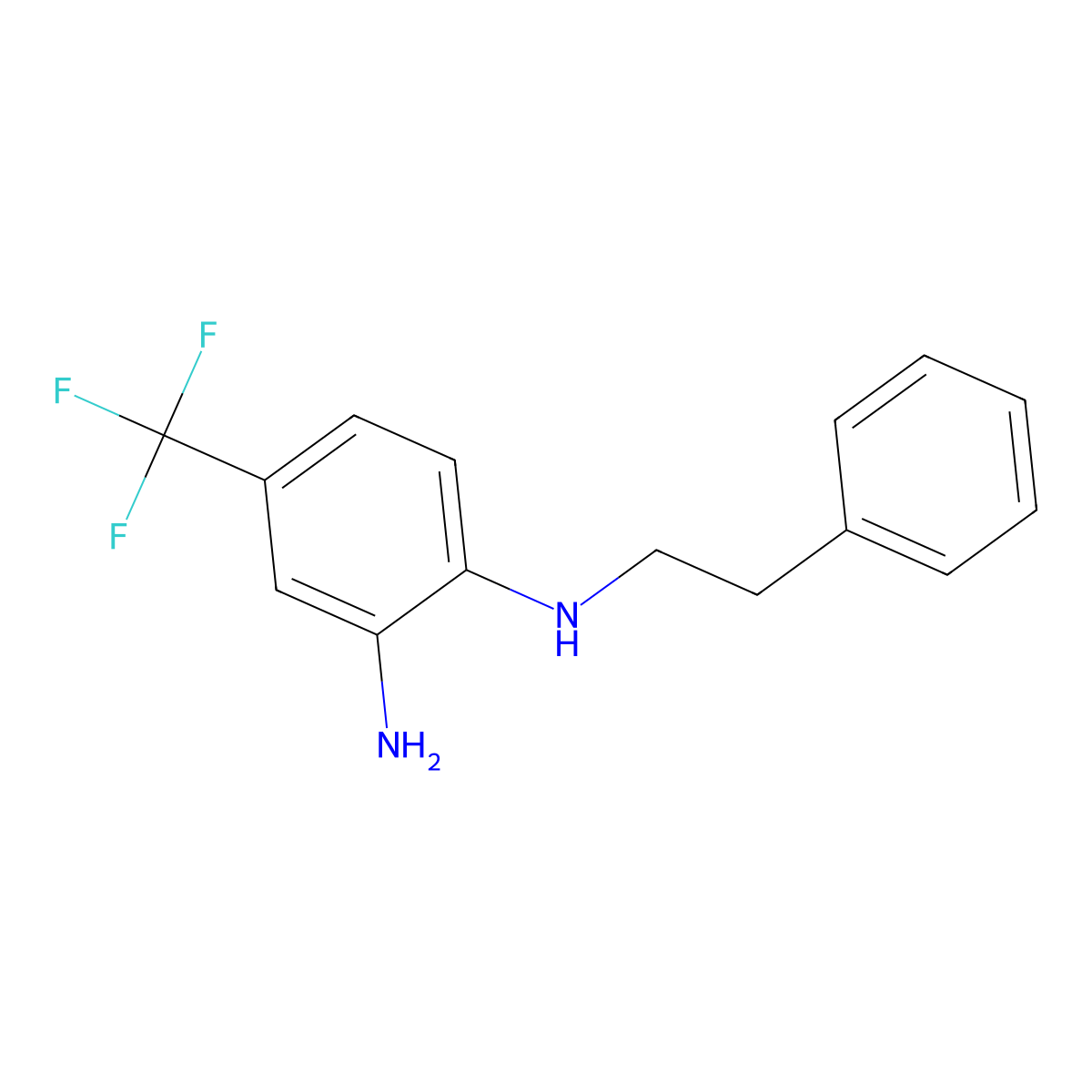 N1-phenethyl-4-(trifluoromethyl)benzene-1,2-diamine molecular structure, CAS 284665-35-6