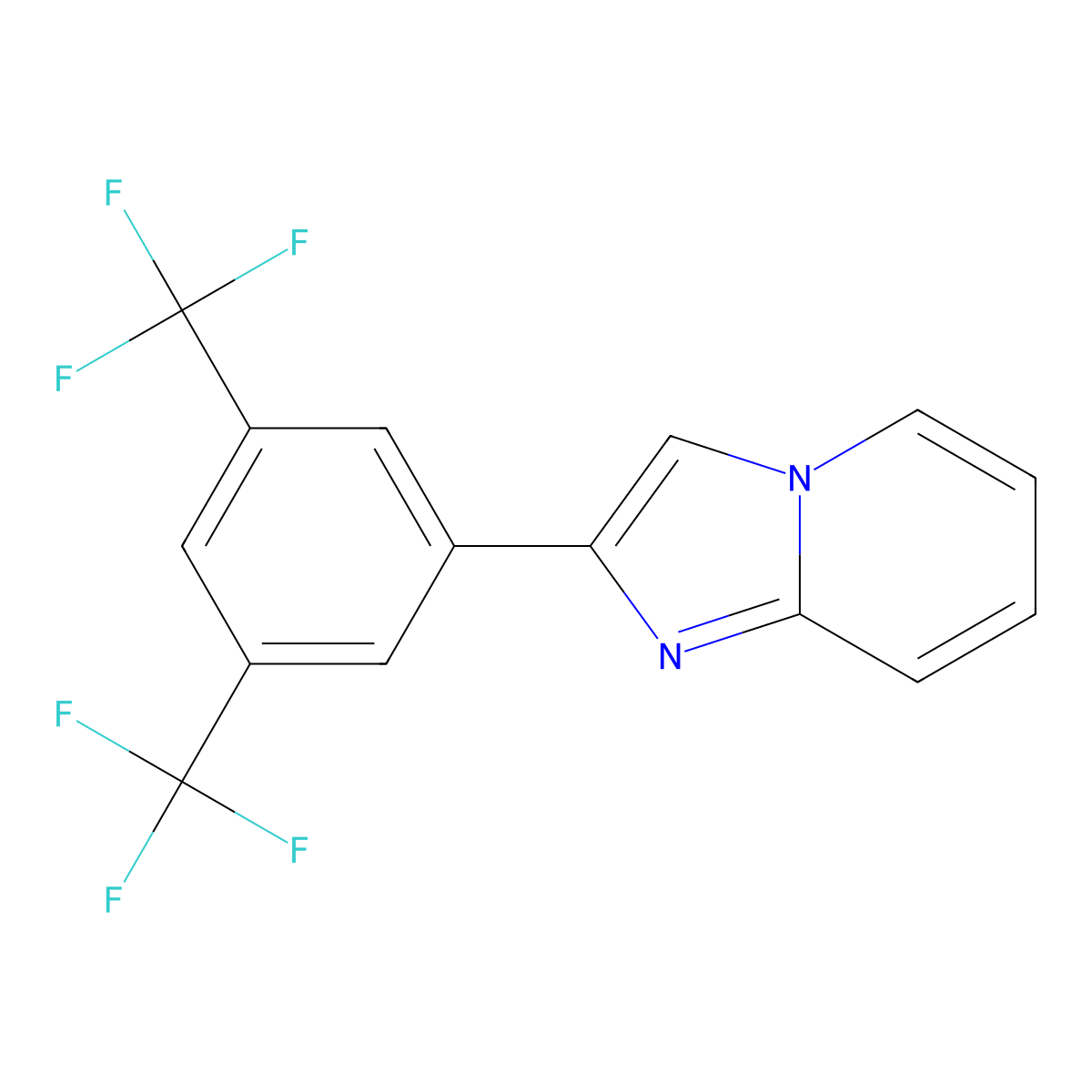 2-[3,5-Bis(trifluoromethyl)phenyl]imidazo[1,2-a]pyridine molecular structure, CAS 284665-41-4