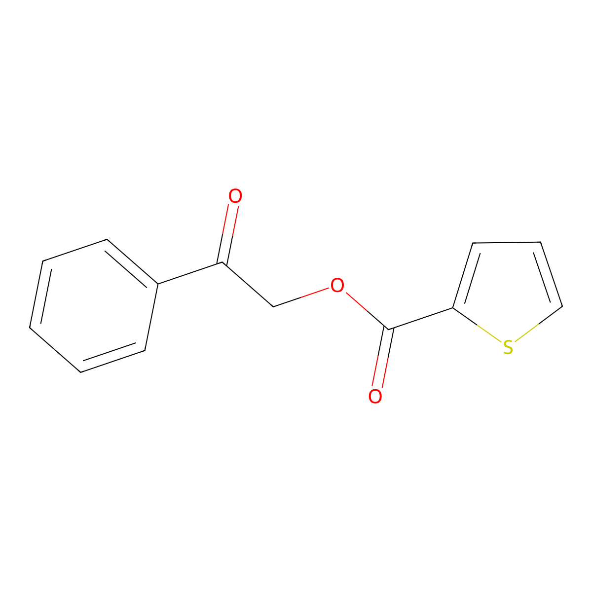 2-Oxo-2-phenylethyl thiophene-2-carboxylate molecular structure, CAS 284665-52-7