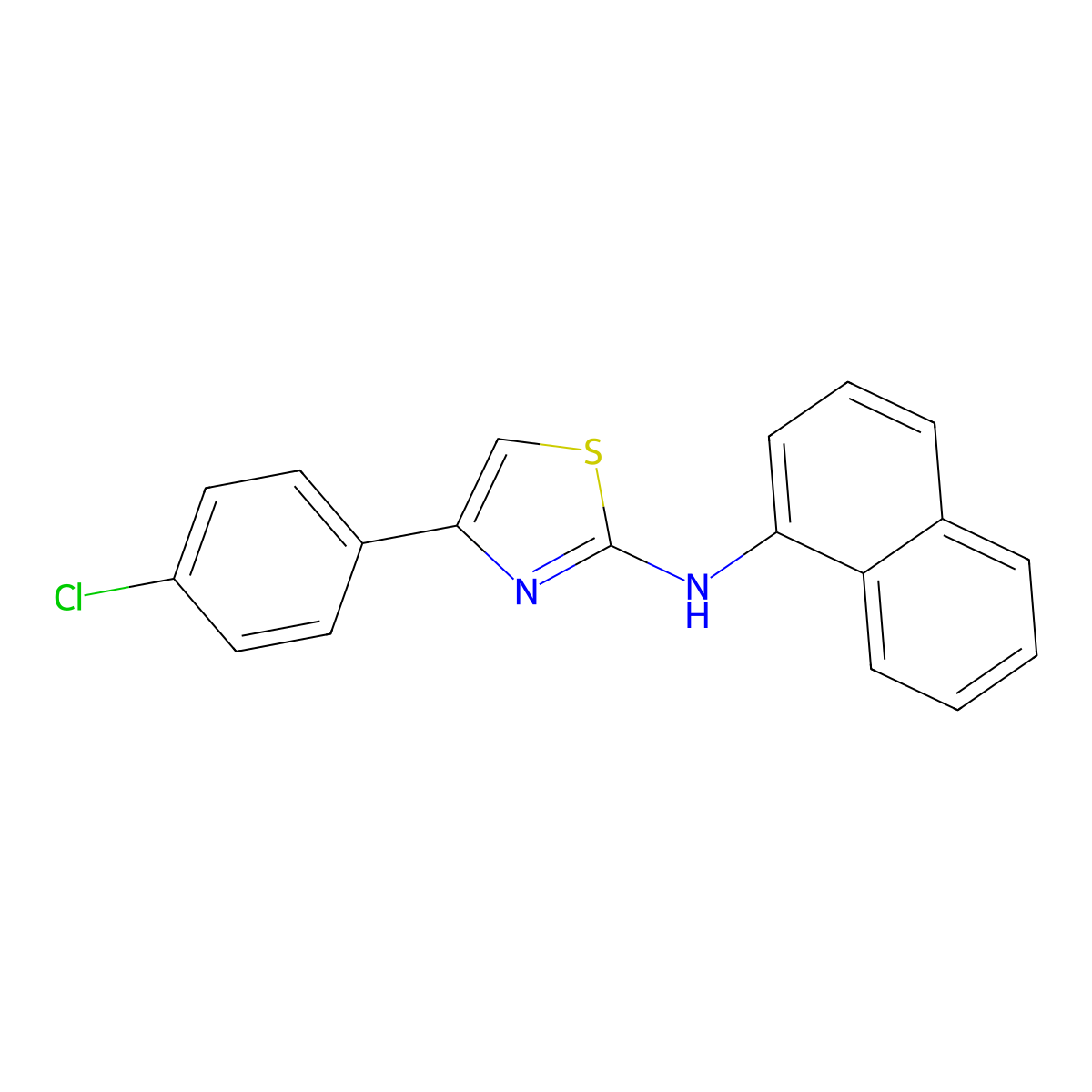 4-(4-Chlorophenyl)-N-1-Naphthalenyl-2-thiazolamine molecular structure, CAS 284668-45-7