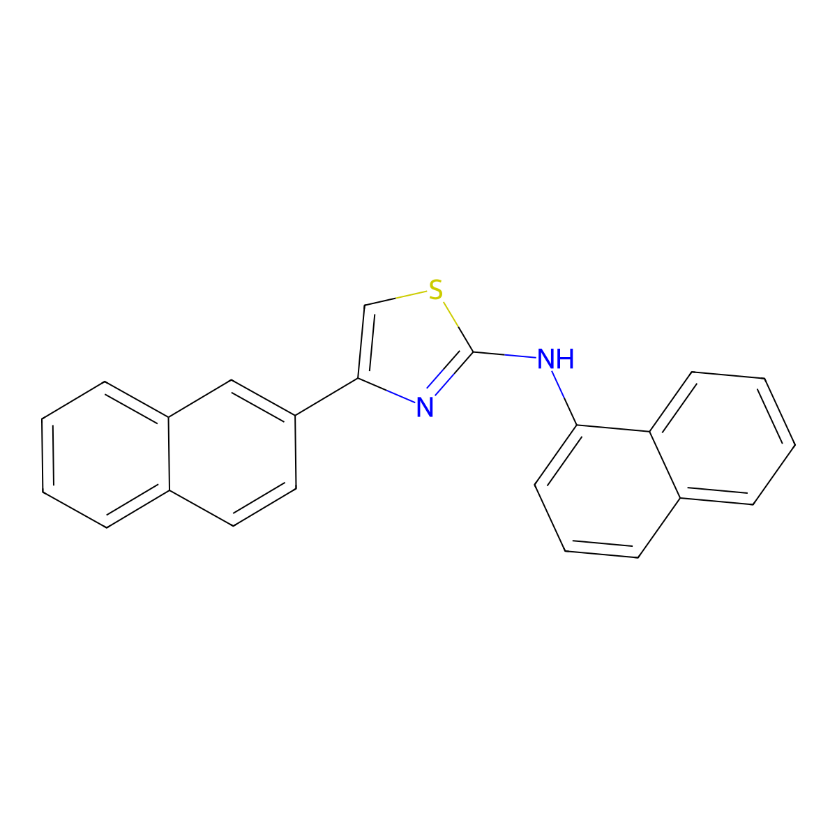1-Naphthyl(4-(2-naphthyl)(2,5-thiazolyl))amine molecular structure, CAS 284668-46-8
