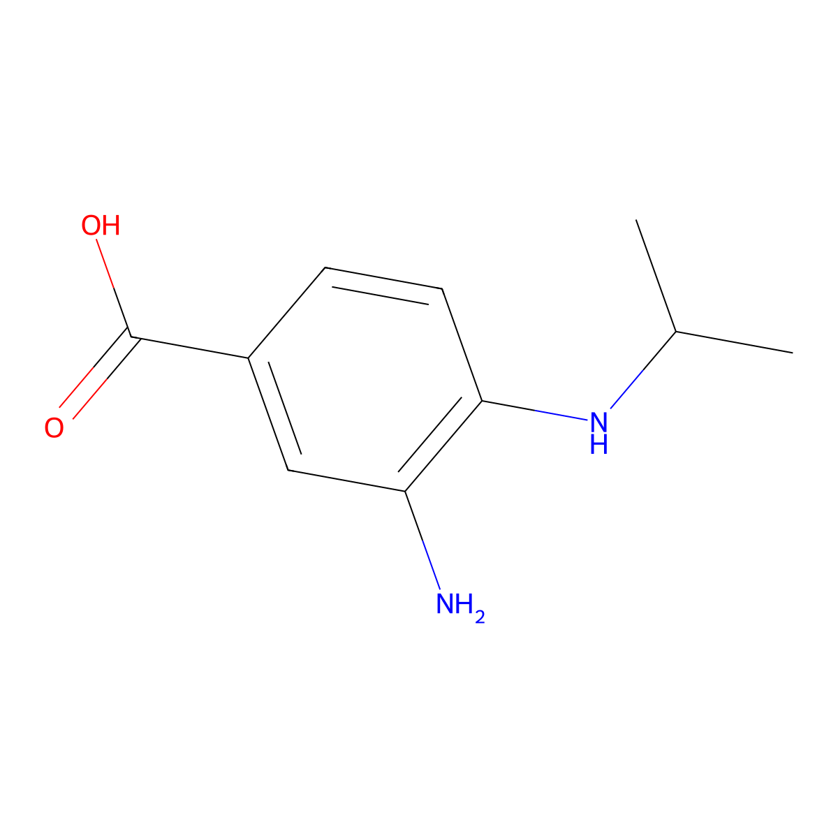 3-Amino-4-(isopropylamino)benzoic acid molecular structure, CAS 284673-06-9