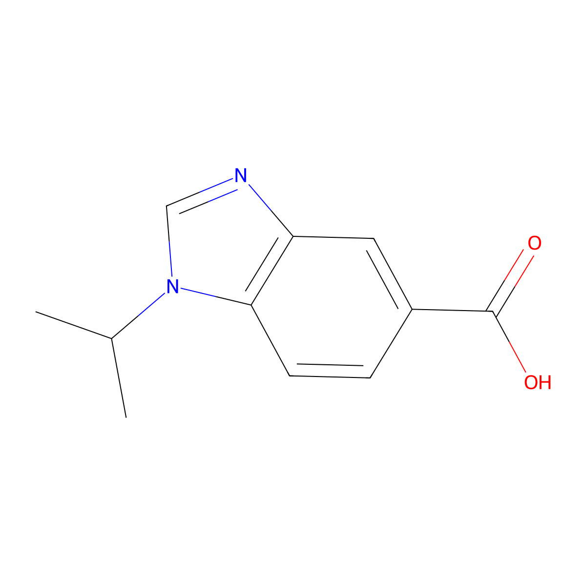1-Isopropyl-1H-benzoimidazole-5-carboxylic acid molecular structure, CAS 284673-16-1