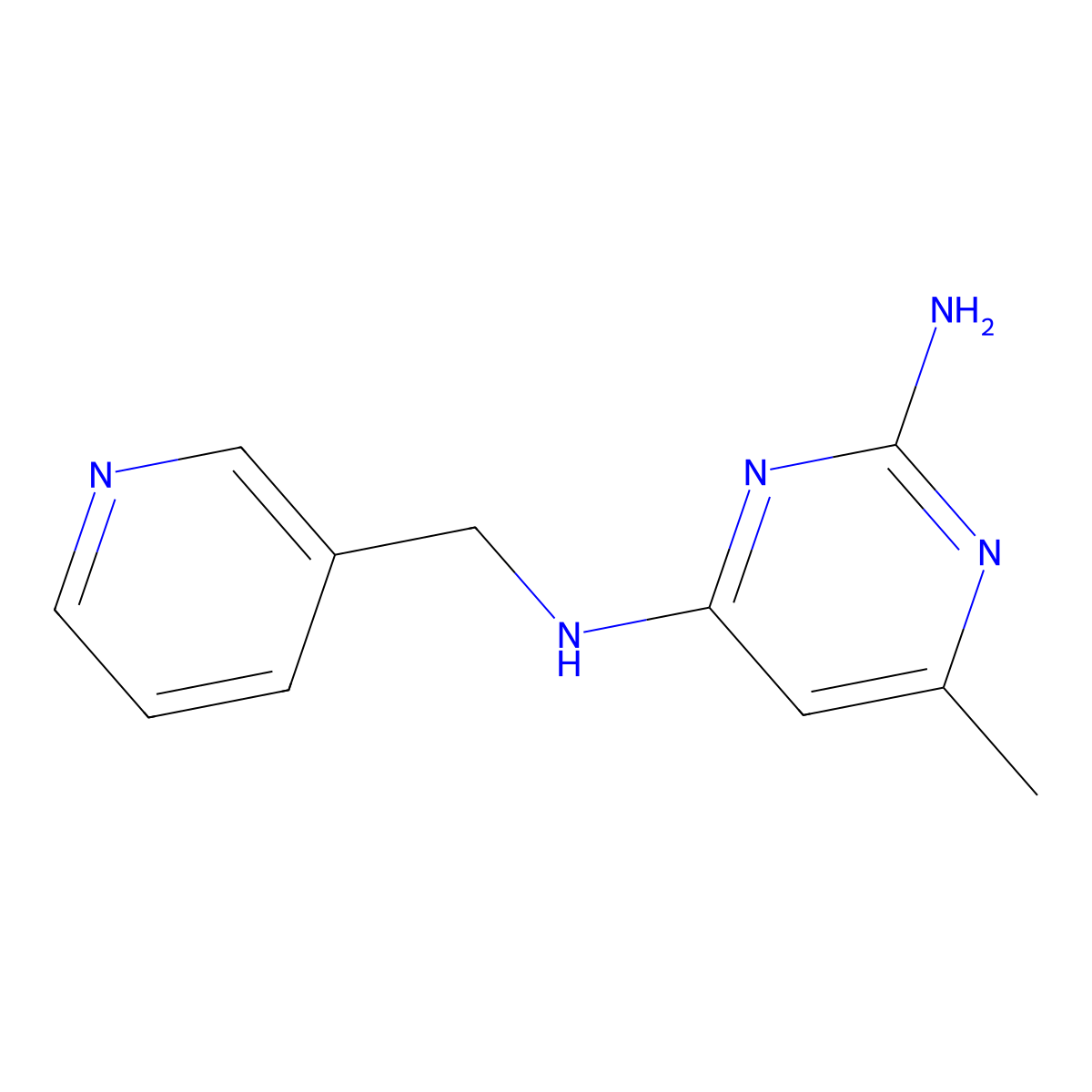6-Methyl-N4-(pyridin-3-ylmethyl)pyrimidine-2,4-diamine molecular structure, CAS 284673-76-3