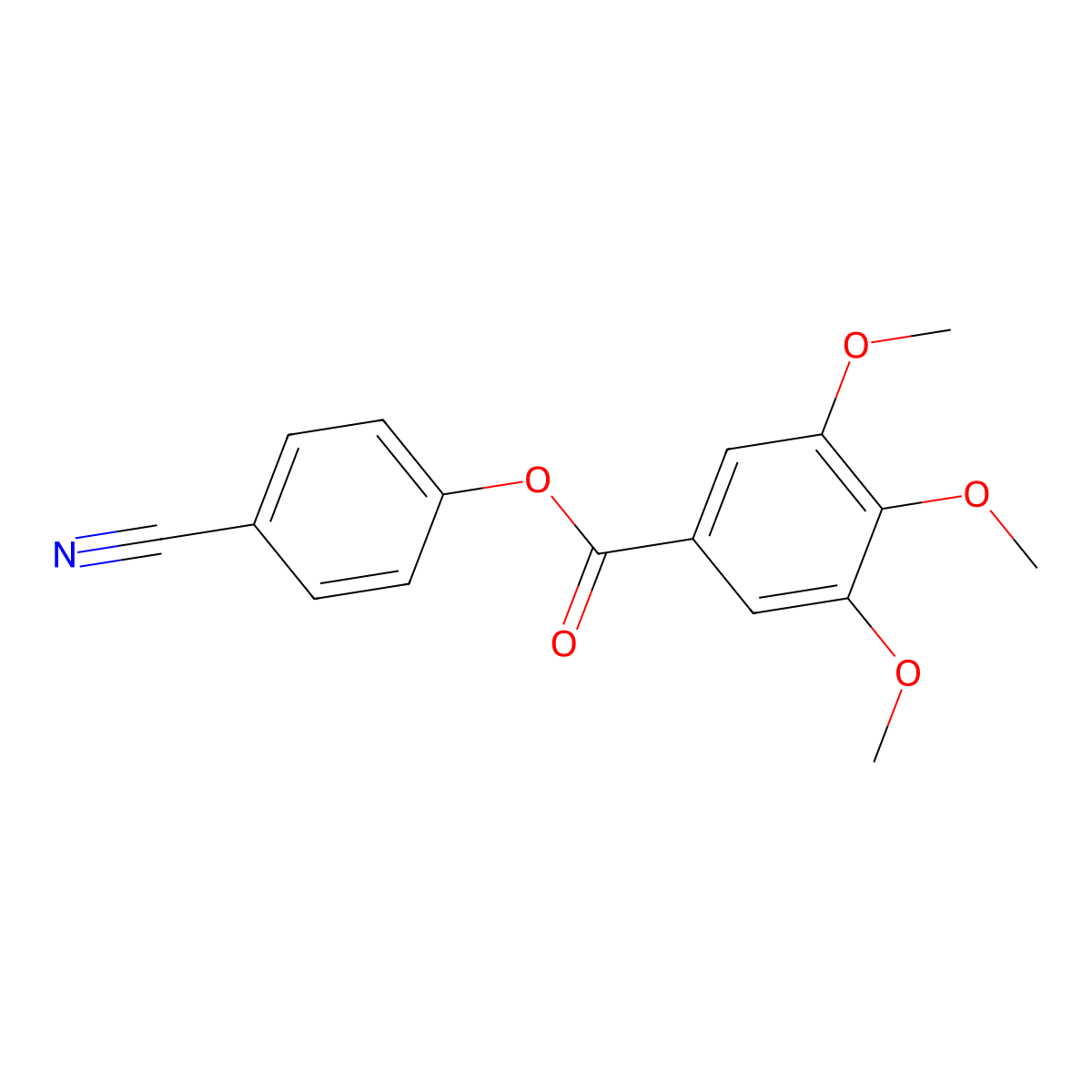 Benzoic acid, 3,4,5-trimethoxy-, 4-cyanophenyl ester molecular structure, CAS 284673-89-8