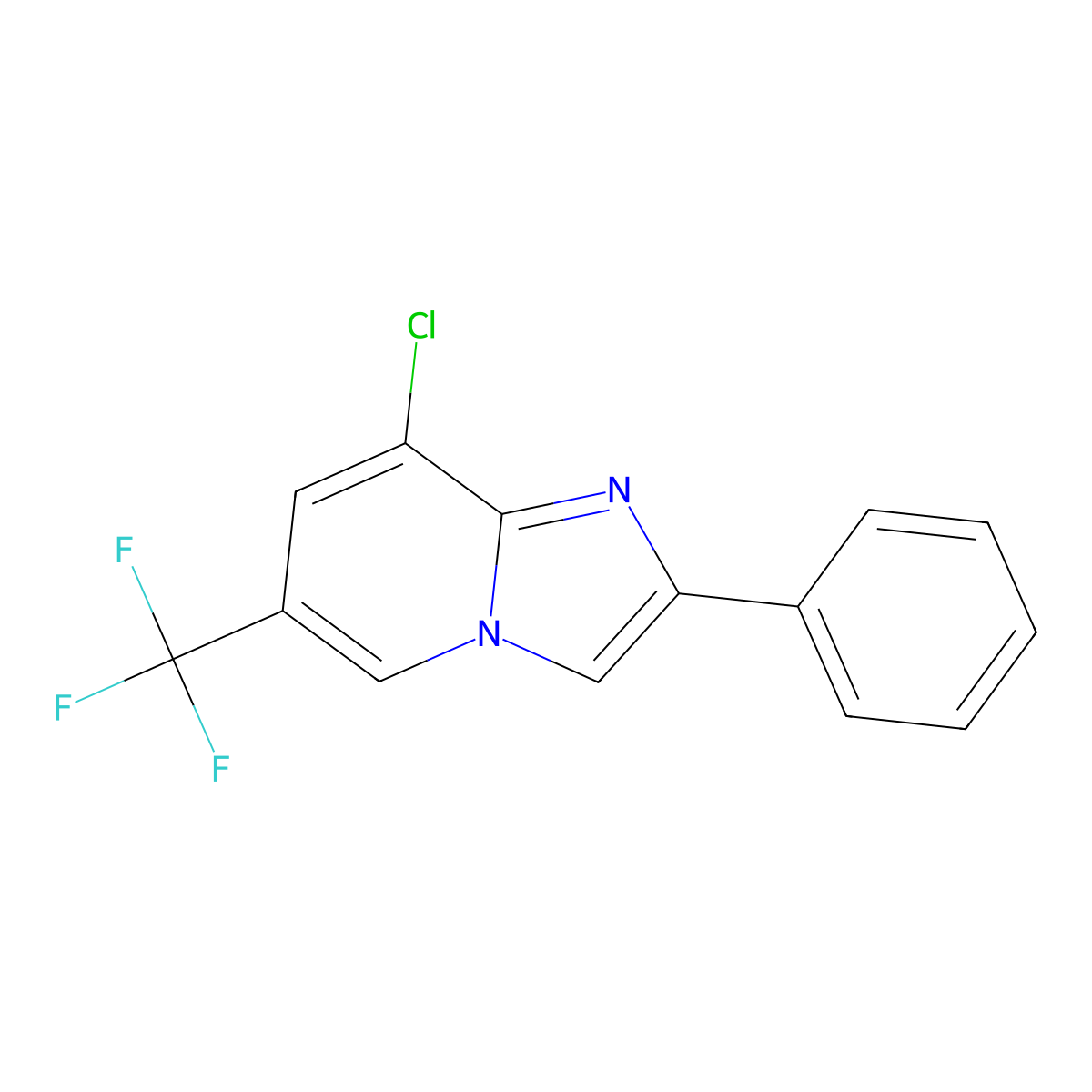 8-Chloro-2-phenyl-6-(trifluoromethyl)imidazo[1,2-a]pyridine molecular structure, CAS 284674-61-9