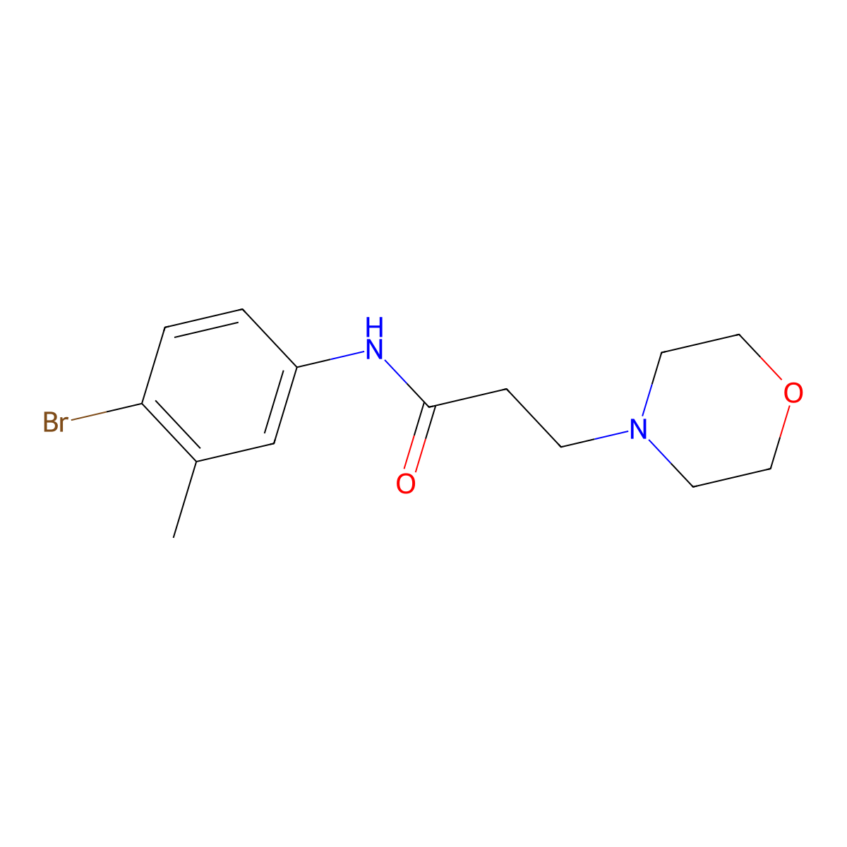 N-(4-Bromo-3-methylphenyl)-3-(4-morpholinyl)propanamide molecular structure, CAS 284679-67-0