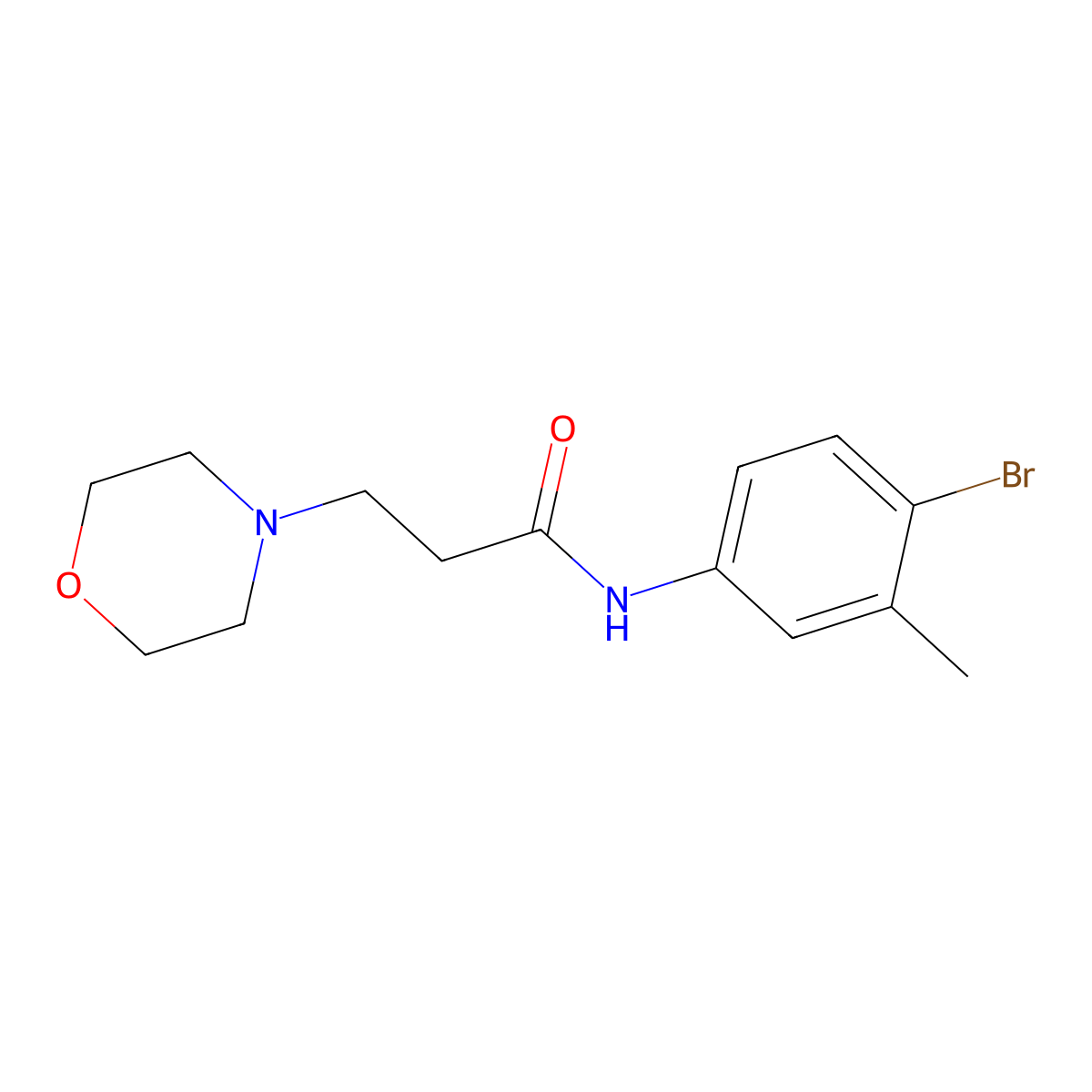 N-(4-Bromo-3-methylphenyl)-3-(4-morpholinyl)propanamide molecular structure, CAS 284679-67-0
