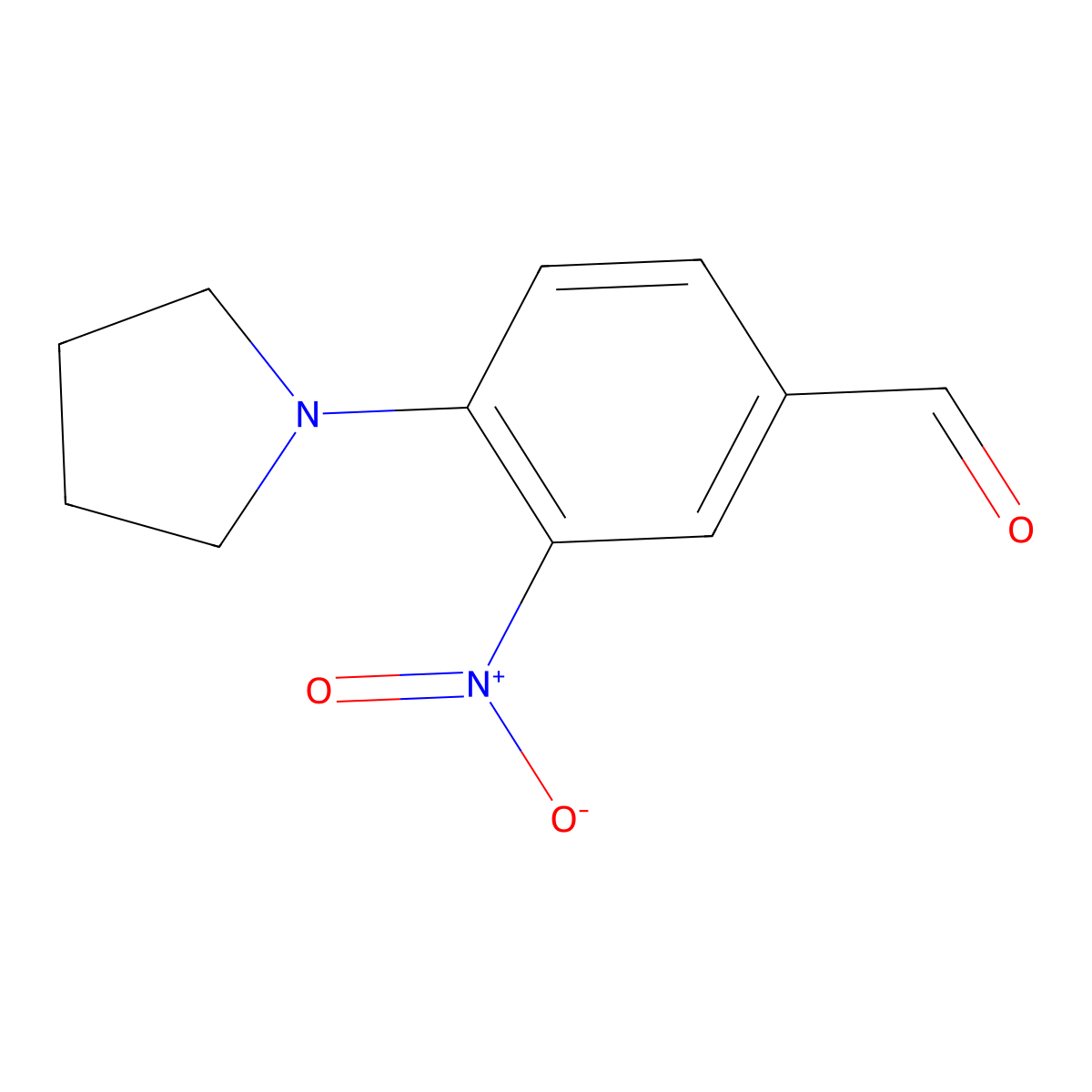 3-Nitro-4-(pyrrolidin-1-yl)benzaldehyde molecular structure, CAS 284679-97-6