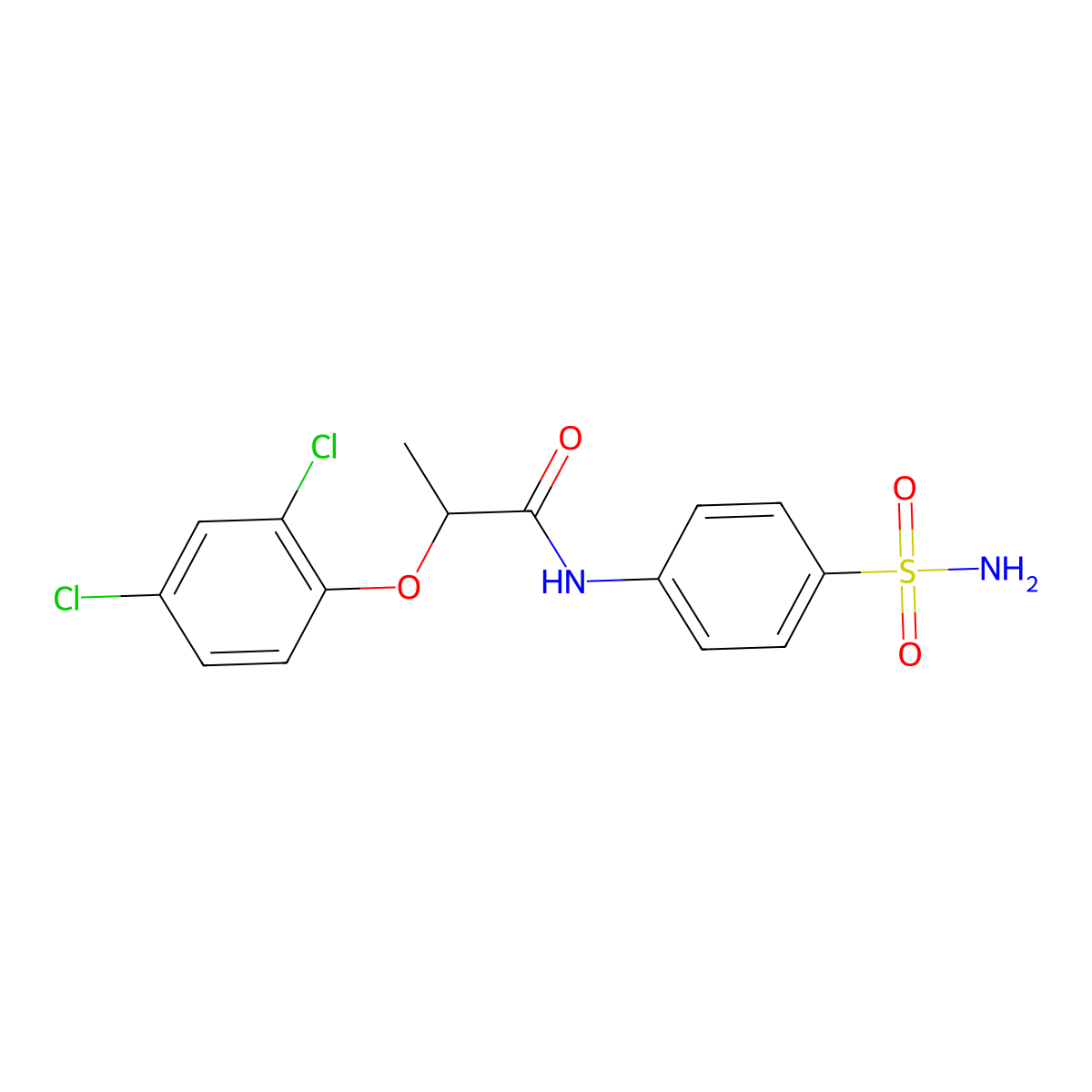 2-(2,4-dichlorophenoxy)-N-(4-sulfamoylphenyl)propanamide molecular structure, CAS 284680-59-7