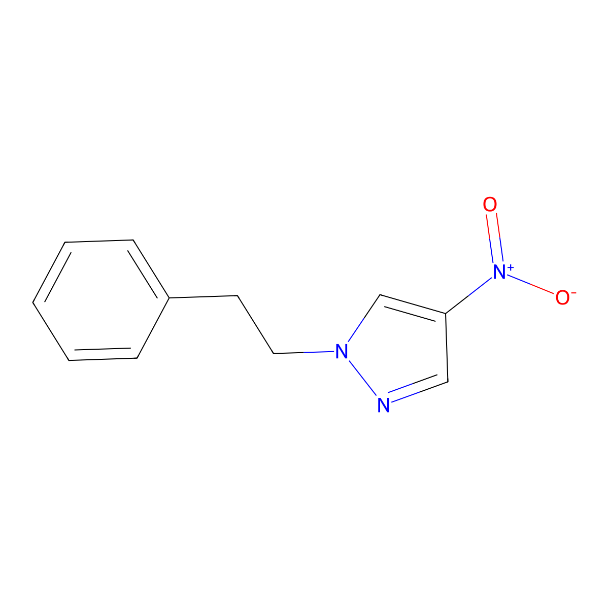 4-Nitro-1-(2-phenylethyl)-1H-pyrazole molecular structure, CAS 28469-23-0