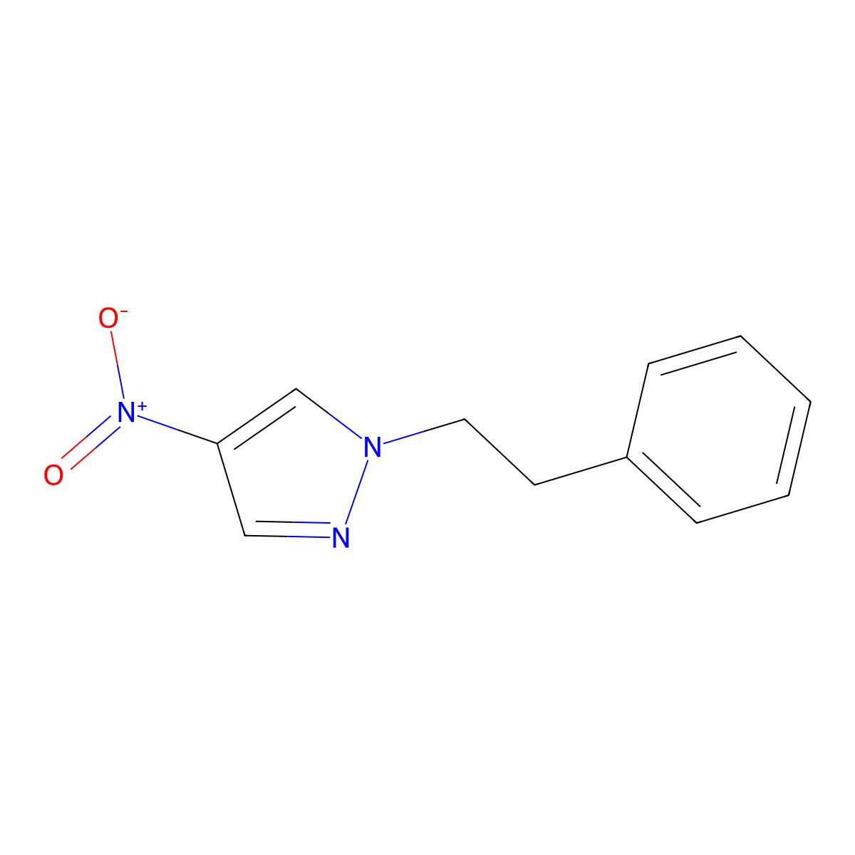 4-Nitro-1-(2-phenylethyl)-1H-pyrazole molecular structure, CAS 28469-23-0
