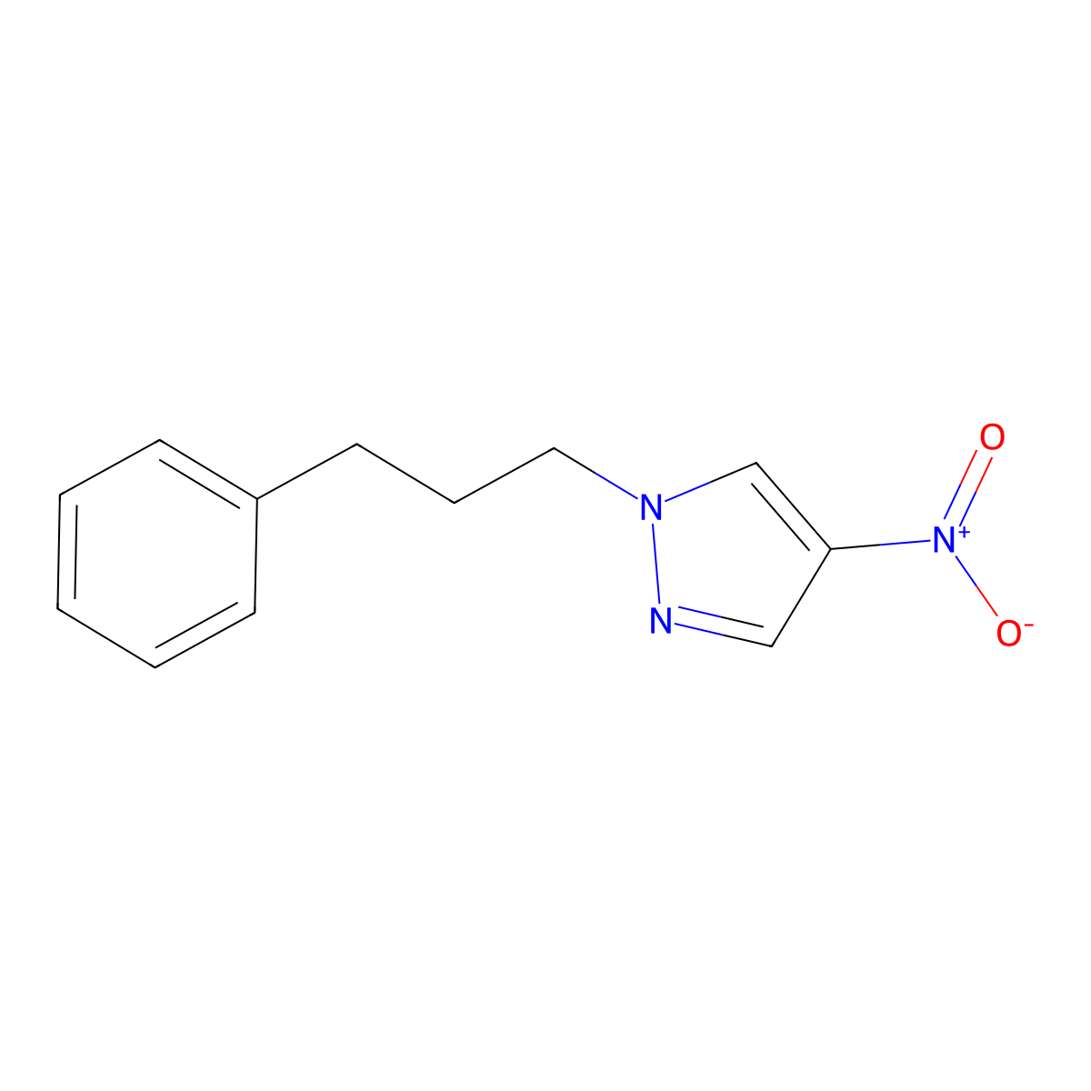 4-Nitro-1-(3-phenylpropyl)-1H-pyrazole molecular structure, CAS 28469-24-1