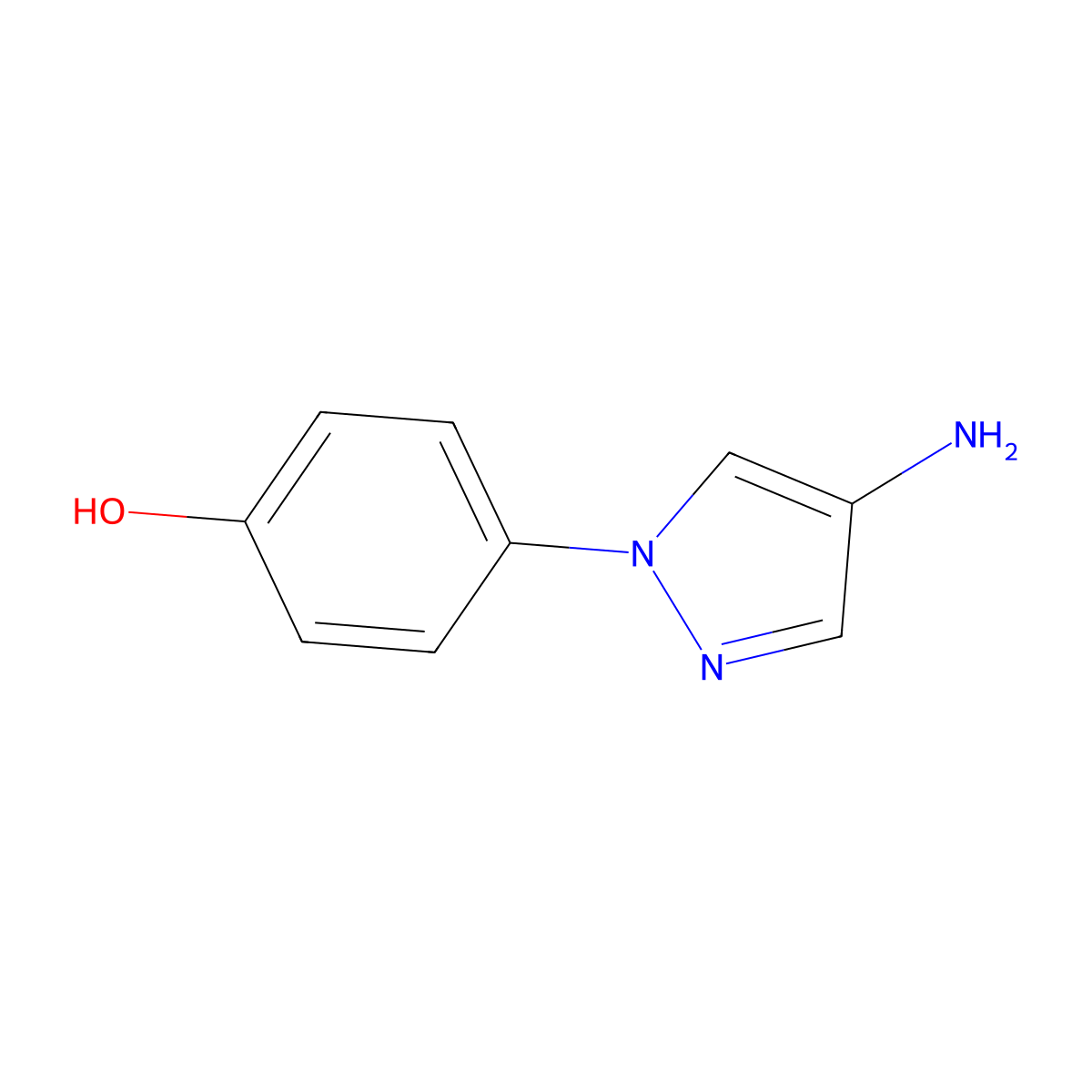 4-(4-Amino-1H-pyrazol-1-YL)phenol molecular structure, CAS 28469-37-6