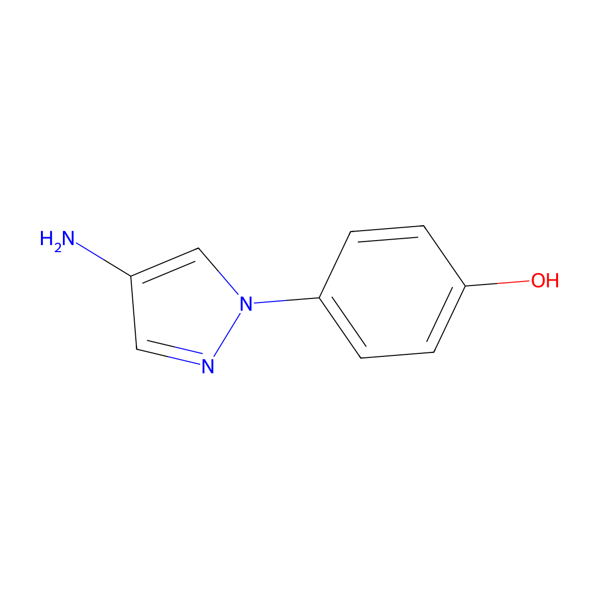 4-(4-Amino-1H-pyrazol-1-YL)phenol molecular structure, CAS 28469-37-6