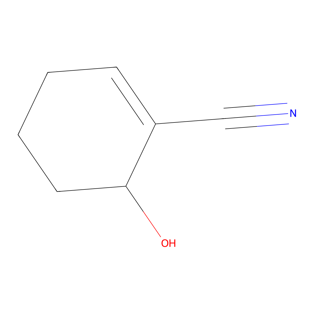 6-Hydroxycyclohex-1-ene-1-carbonitrile molecular structure, CAS 28469-48-9