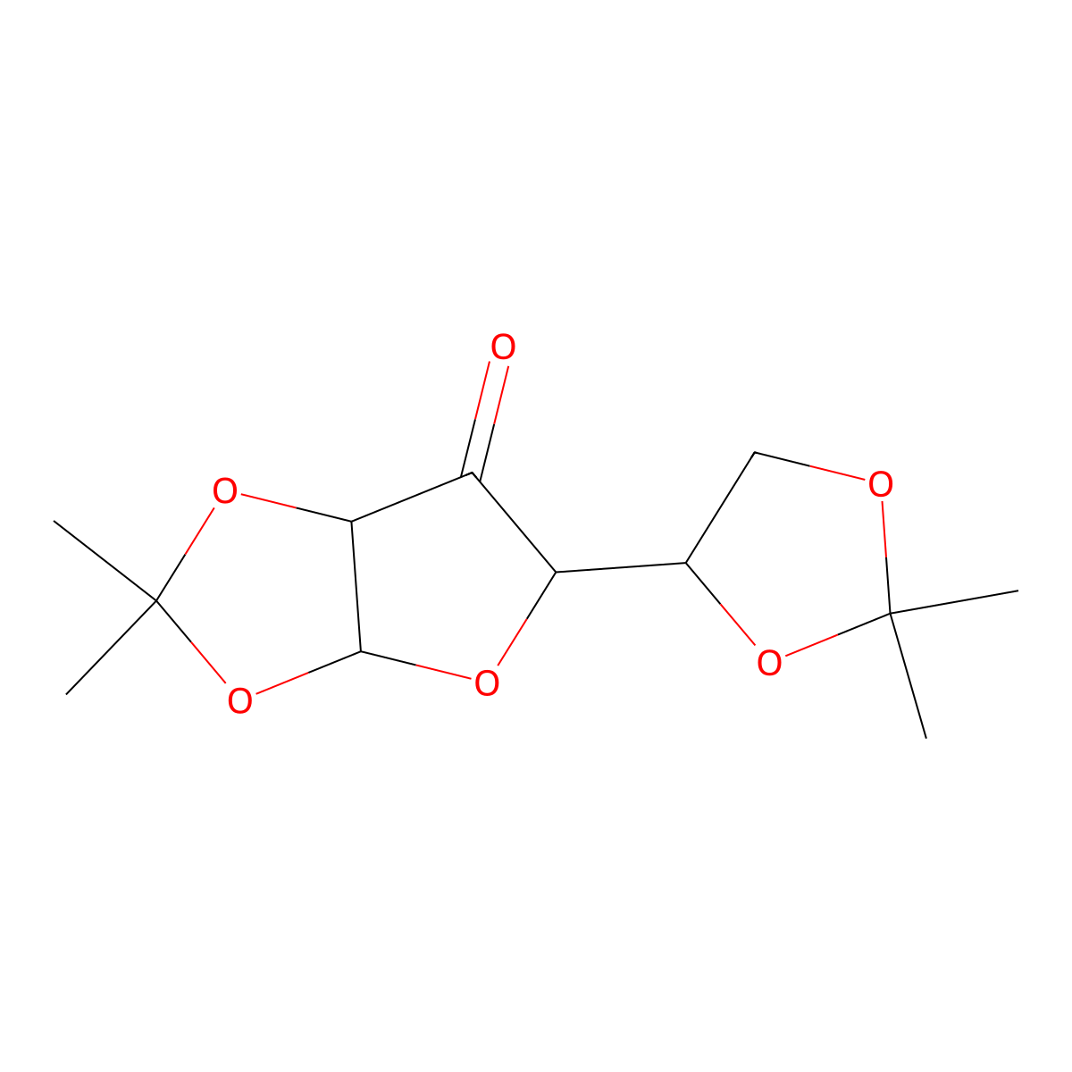 5-(2,2-Dimethyl-[1,3]dioxolan-4-yl)-2,2-dimethyl-dihydro-furo[2,3-d][1,3]dioxol-6-one molecular structure, CAS 2847-00-9