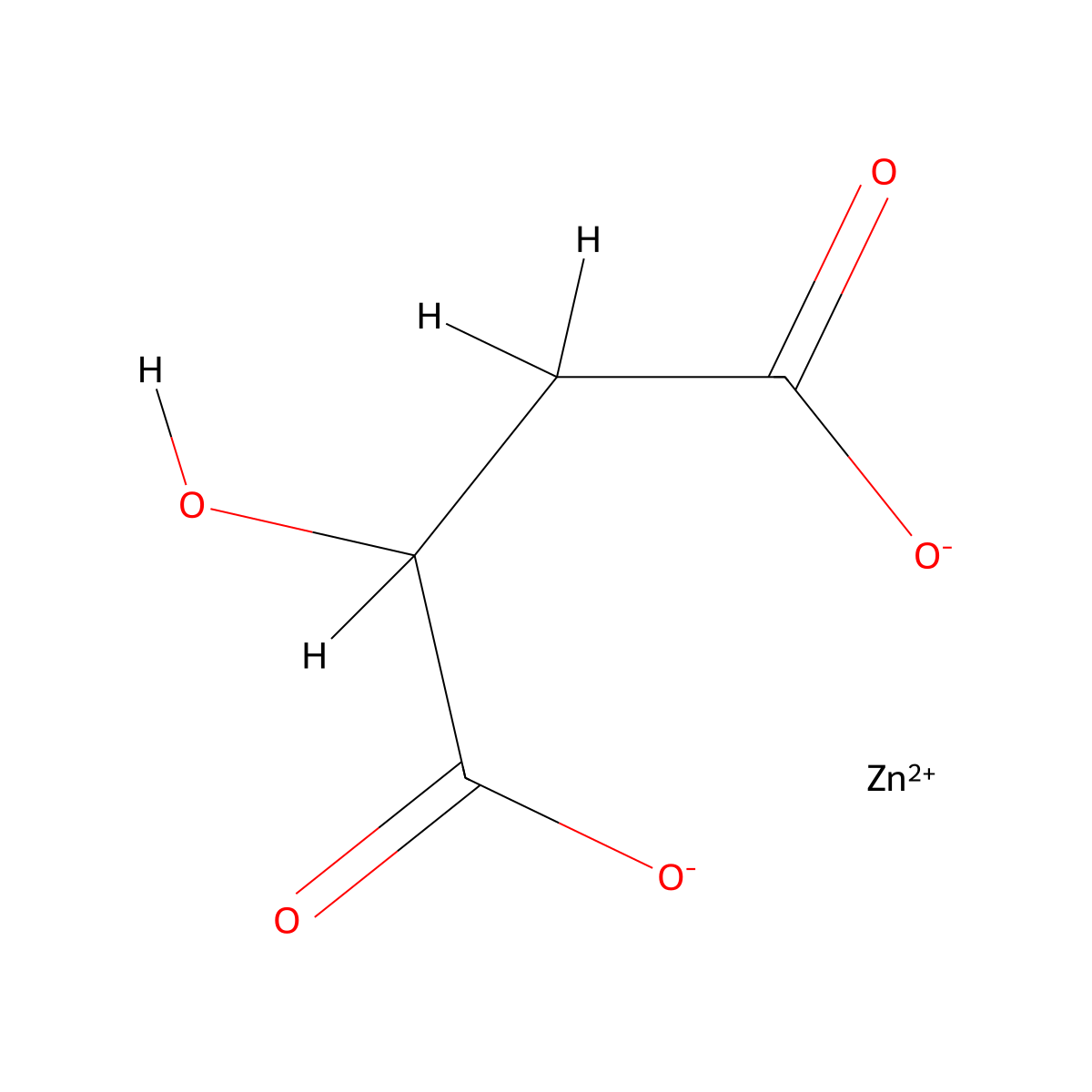 Zinc malate molecular structure, CAS 2847-05-4