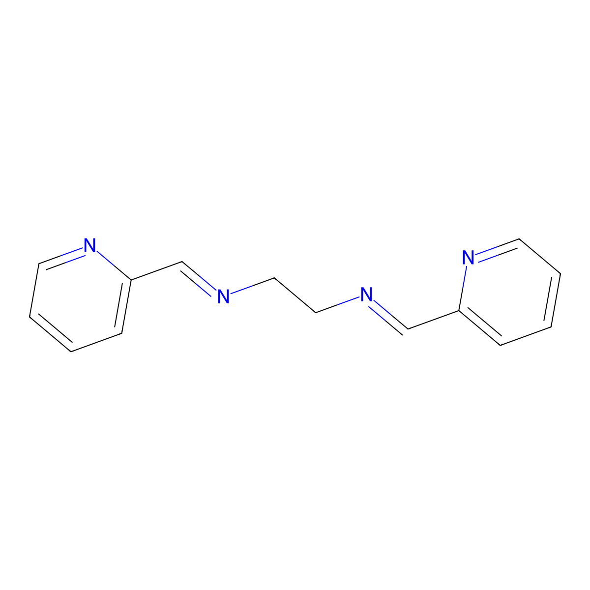 N,N'-Bis(2-pyridylmethylene)ethylenediamine molecular structure, CAS 2847-14-5