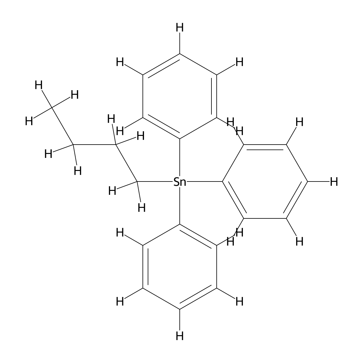 Butyl(triphenyl)stannane molecular structure, CAS 2847-57-6