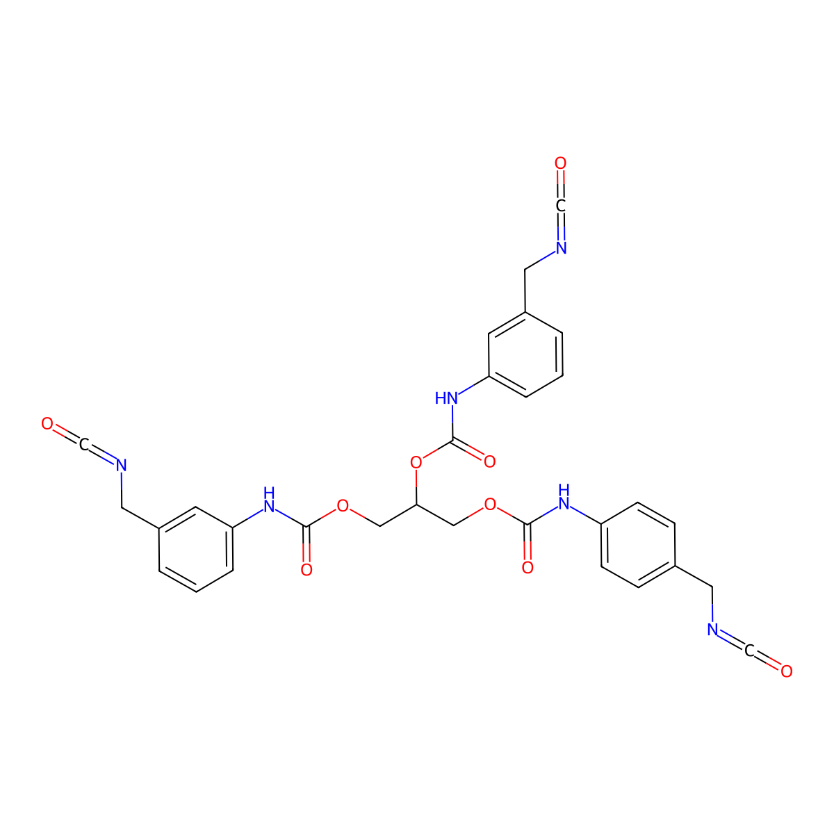 Carbamic acid, N-(3-isocyanatomethylphenyl)-, C,C',C''-1,2,3-propanetriyl ester molecular structure, CAS 28470-82-8