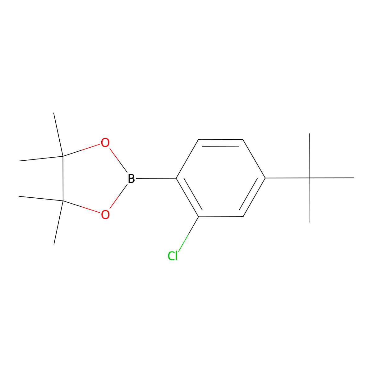 2-[2-Chloro-4-(1,1-dimethylethyl)phenyl]-4,4,5,5-tetramethyl-1,3,2-dioxaborolane molecular structure, CAS 2847097-09-8