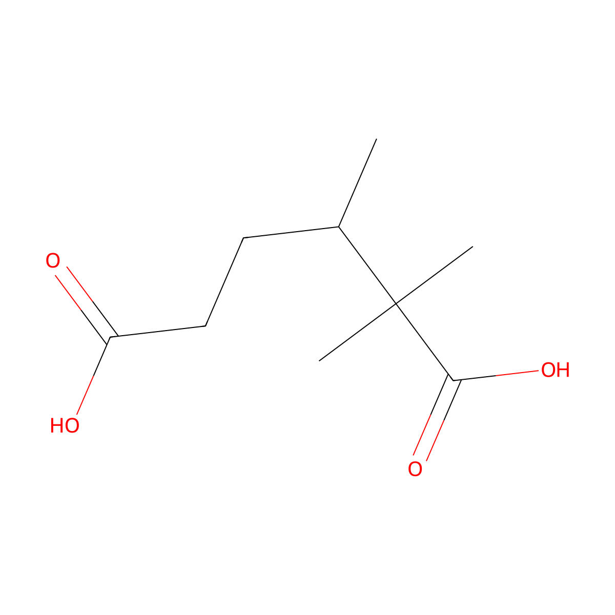 Trimethyladipic acid molecular structure, CAS 28472-18-6
