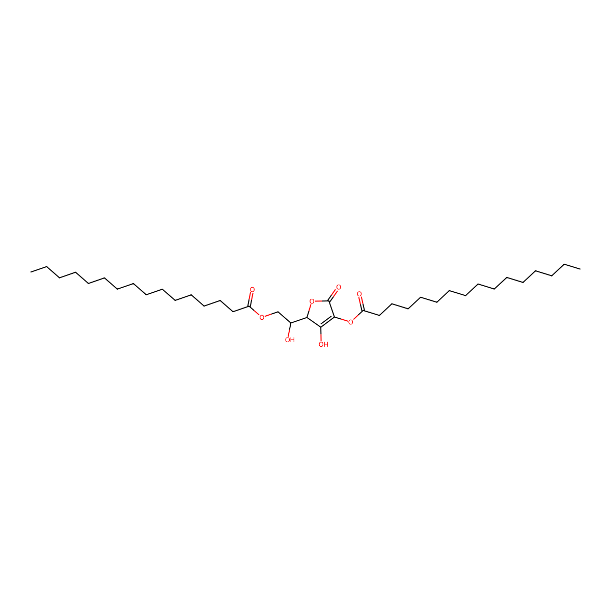 Ascorbyl Dipalmitate molecular structure, CAS 28474-90-0