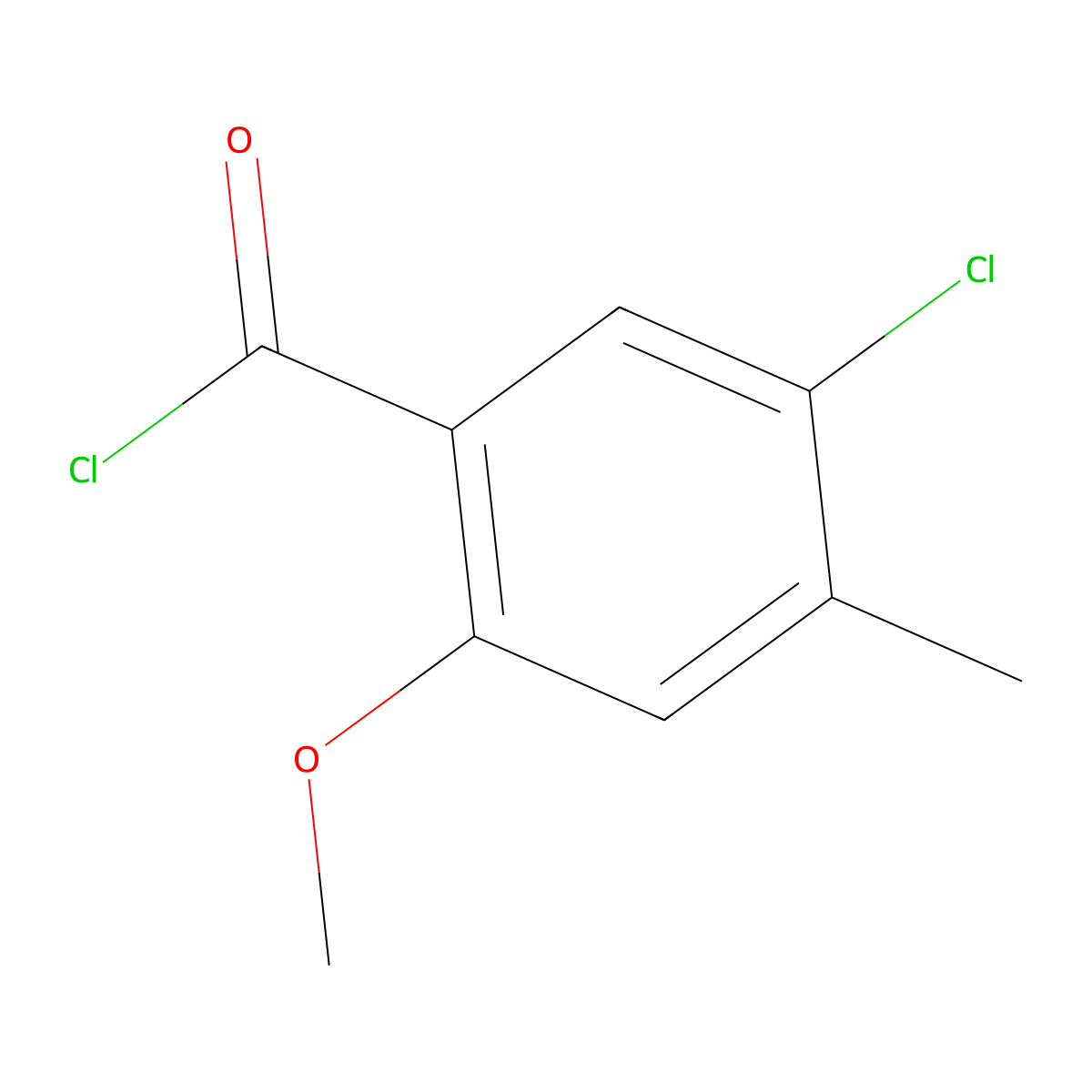 2-Methoxy-4-methyl-5-chlorobenzoyl chloride molecular structure, CAS 28478-42-4