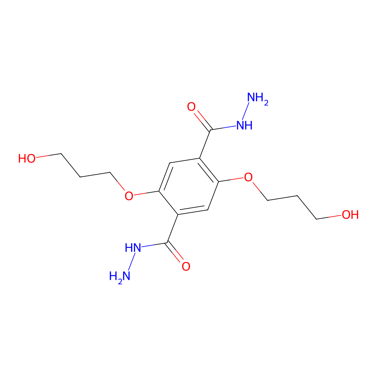 2,5-Bis(3-hydroxypropoxy)terephthalohydrazide molecular structure, CAS 2847942-51-0