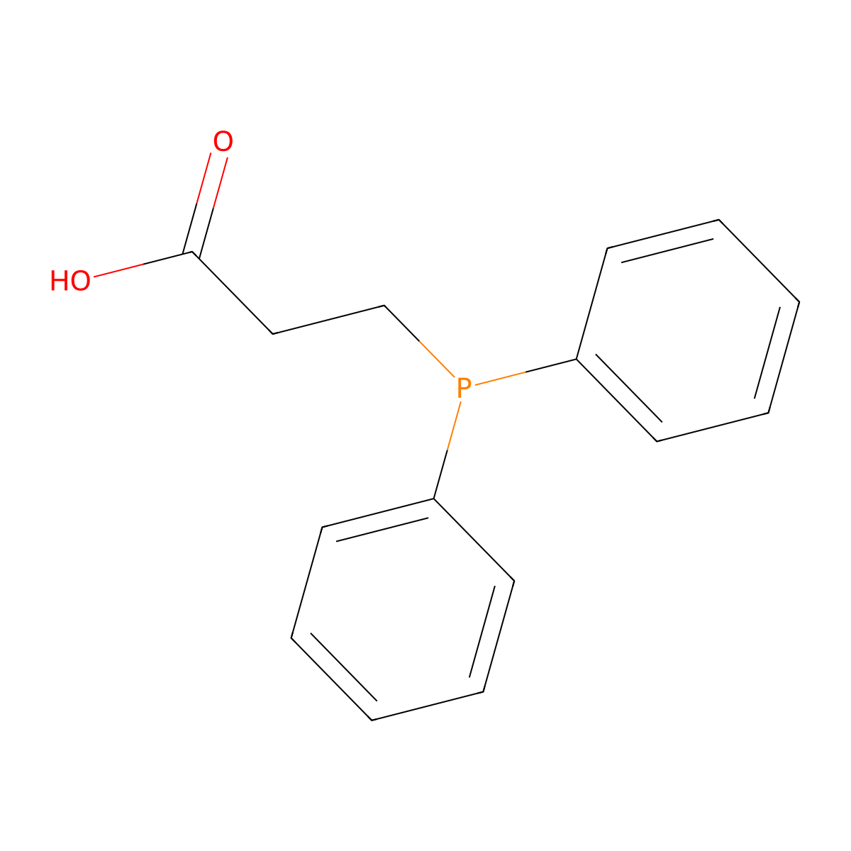 3-(diphenylphosphino)-propanoic acid molecular structure, CAS 2848-01-3