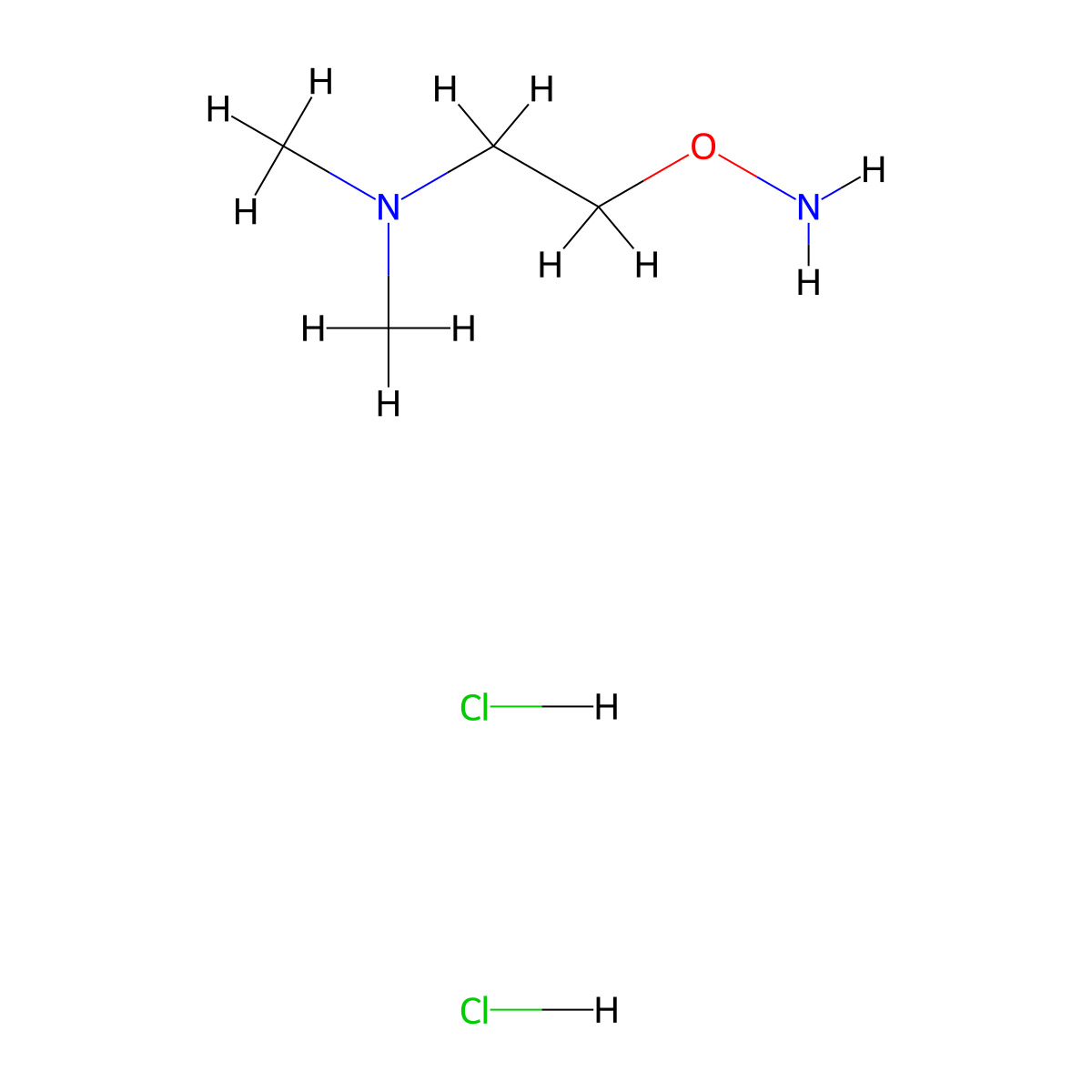 O-[2-(dimethylamino)ethyl]hydroxylamine dihydrochloride molecular structure, CAS 2848-78-4