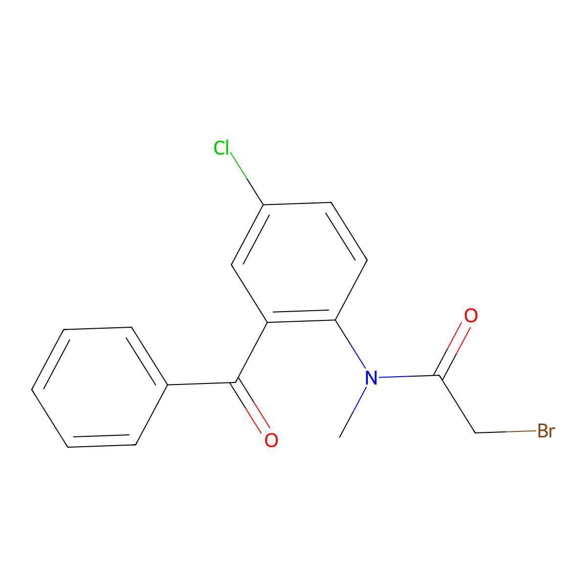 N-(2-benzoyl-4-chlorophenyl)-2-bromo-N-methylacetamide molecular structure, CAS 2848-94-4