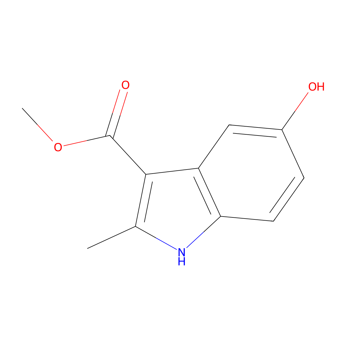 methyl 5-hydroxy-2-methyl-1H-indole-3-carboxylate molecular structure, CAS 28483-35-4
