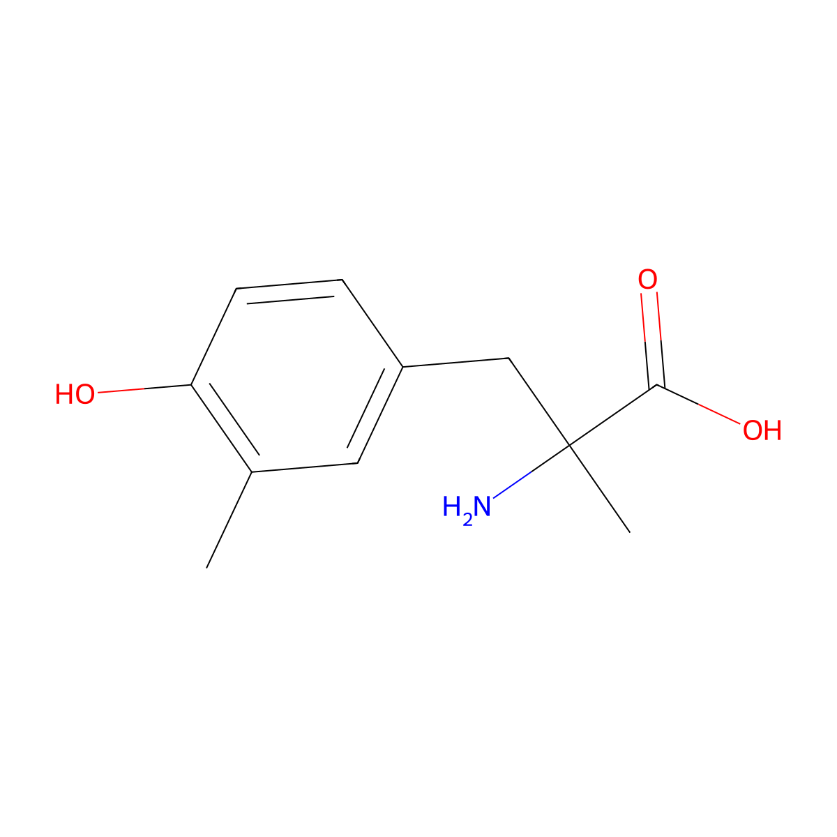 2-Amino-3-(4-hydroxy-3-methylphenyl)-2-methylpropanoic acid molecular structure, CAS 28484-37-9