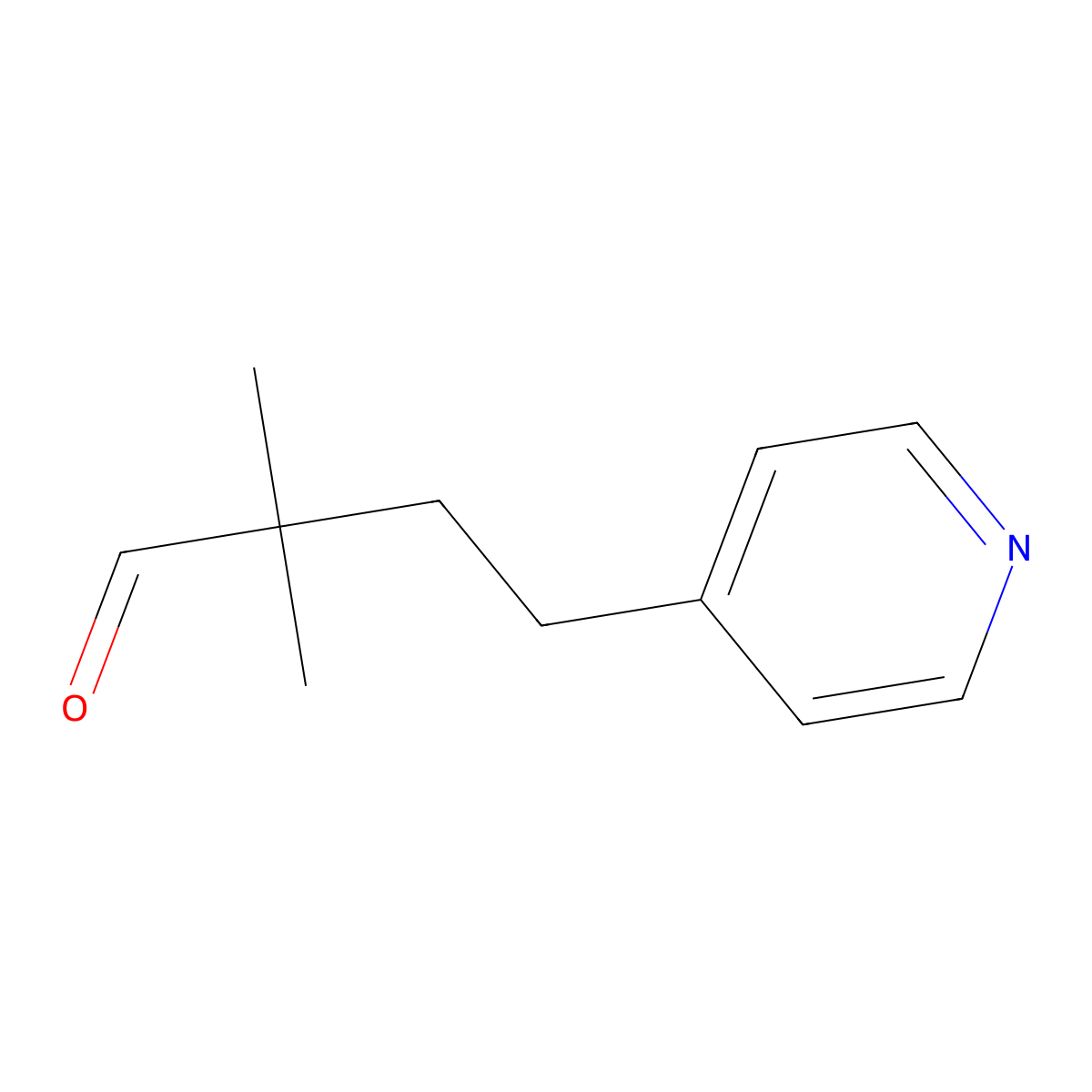 2,2-Dimethyl-4-(pyridin-4-yl)butanal molecular structure, CAS 28487-19-6