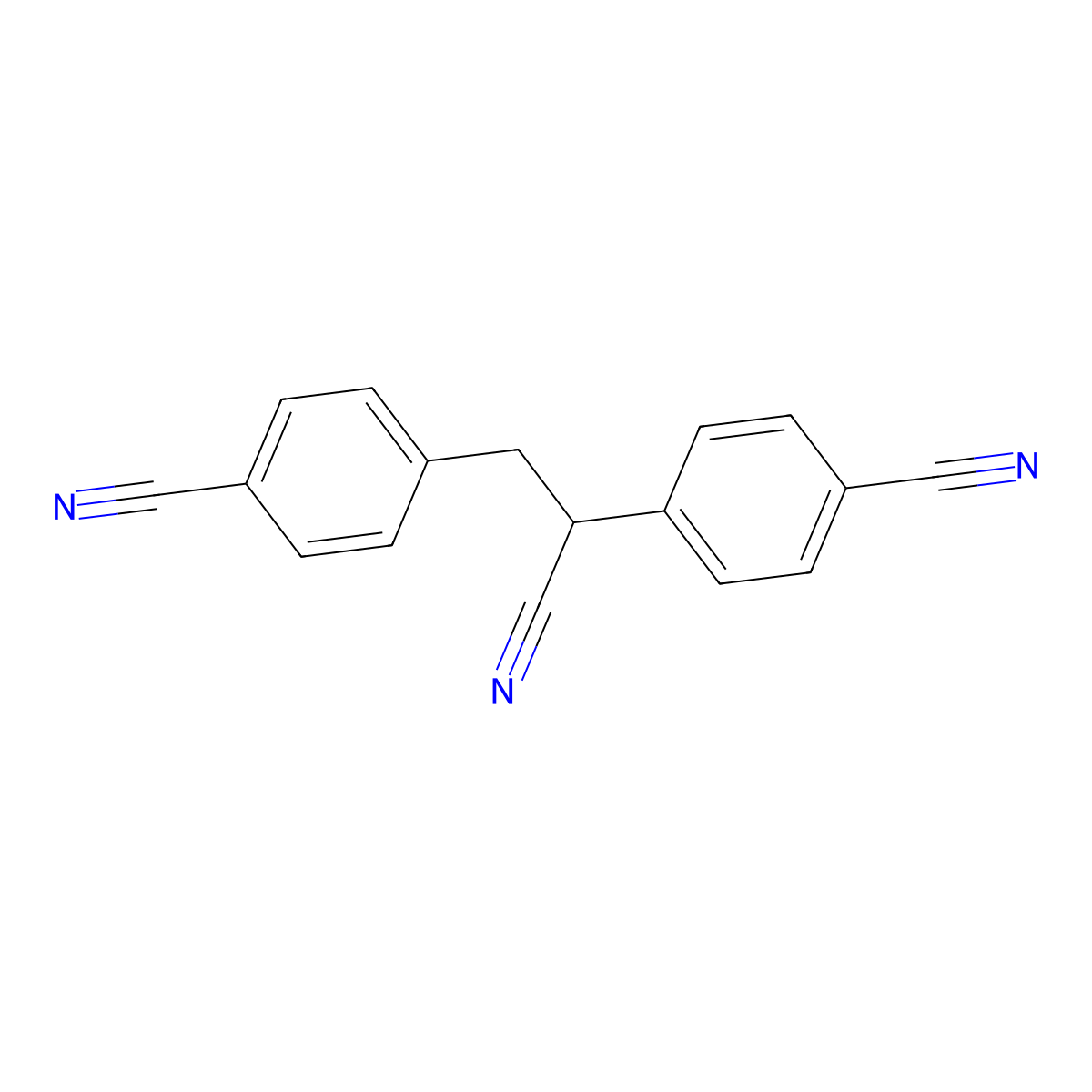 4-[1-Cyano-2-(4-cyanophenyl)ethyl]benzonitrile molecular structure, CAS 28487-61-8