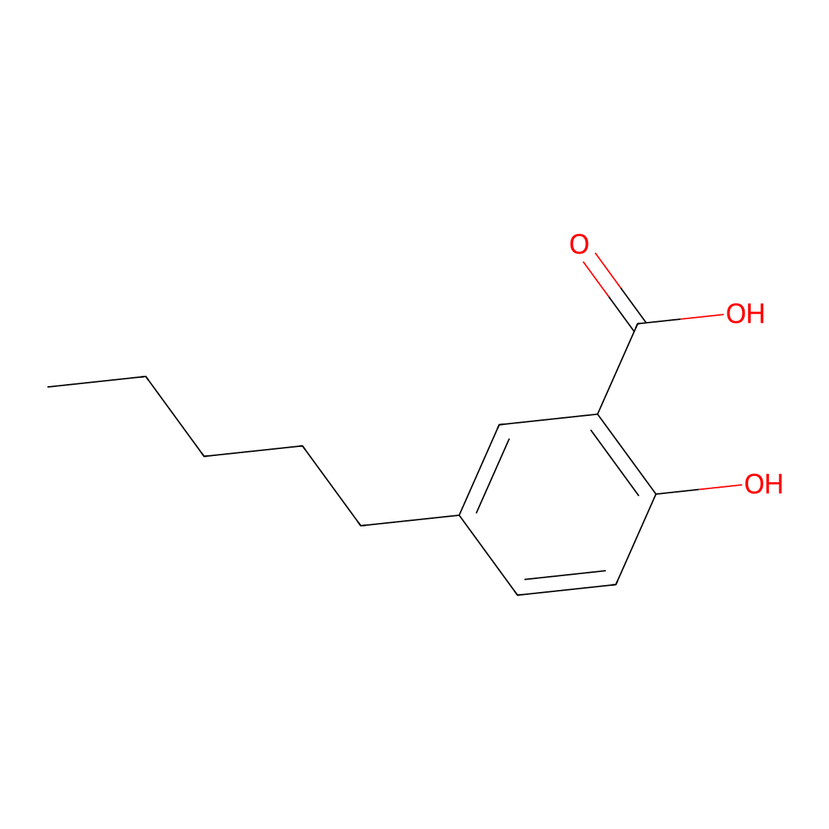 2-Hydroxy-5-pentylbenzoic acid molecular structure, CAS 28488-46-2