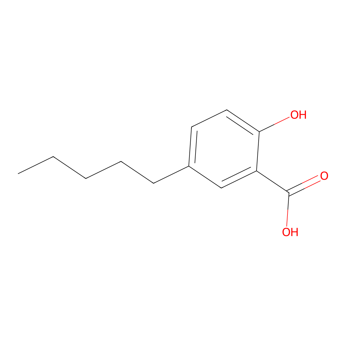 2-Hydroxy-5-pentylbenzoic acid molecular structure, CAS 28488-46-2