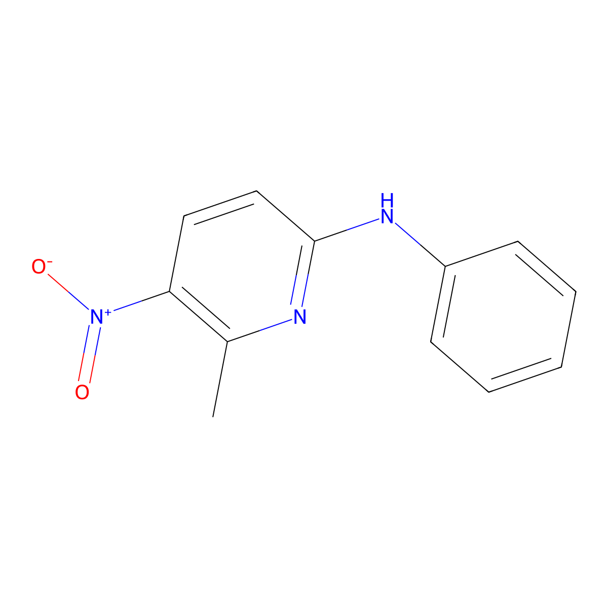 6-Methyl-5-nitro-N-phenyl-2-pyridinamine molecular structure, CAS 28489-38-5