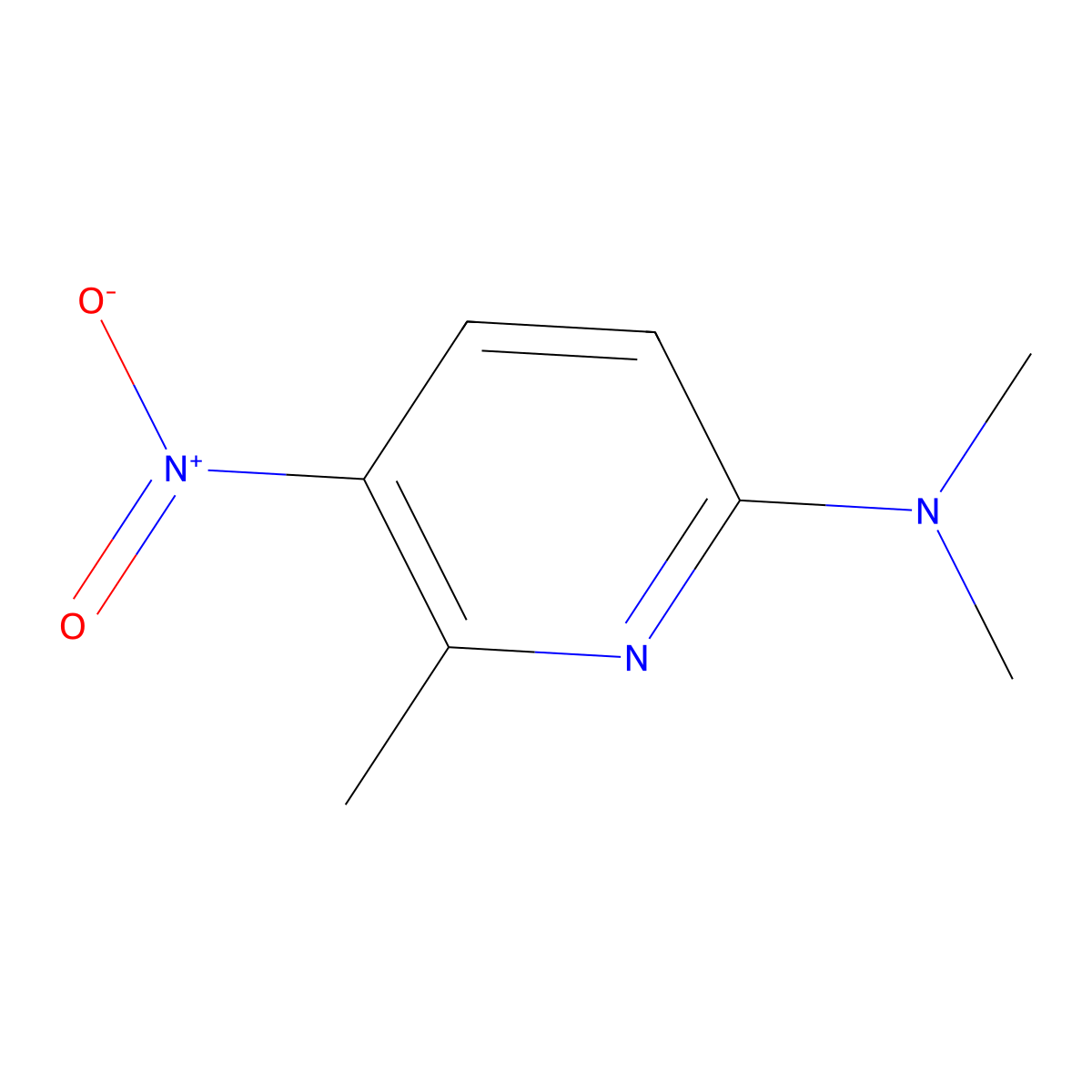 N,N,6-trimethyl-5-nitropyridin-2-amine molecular structure, CAS 28489-42-1