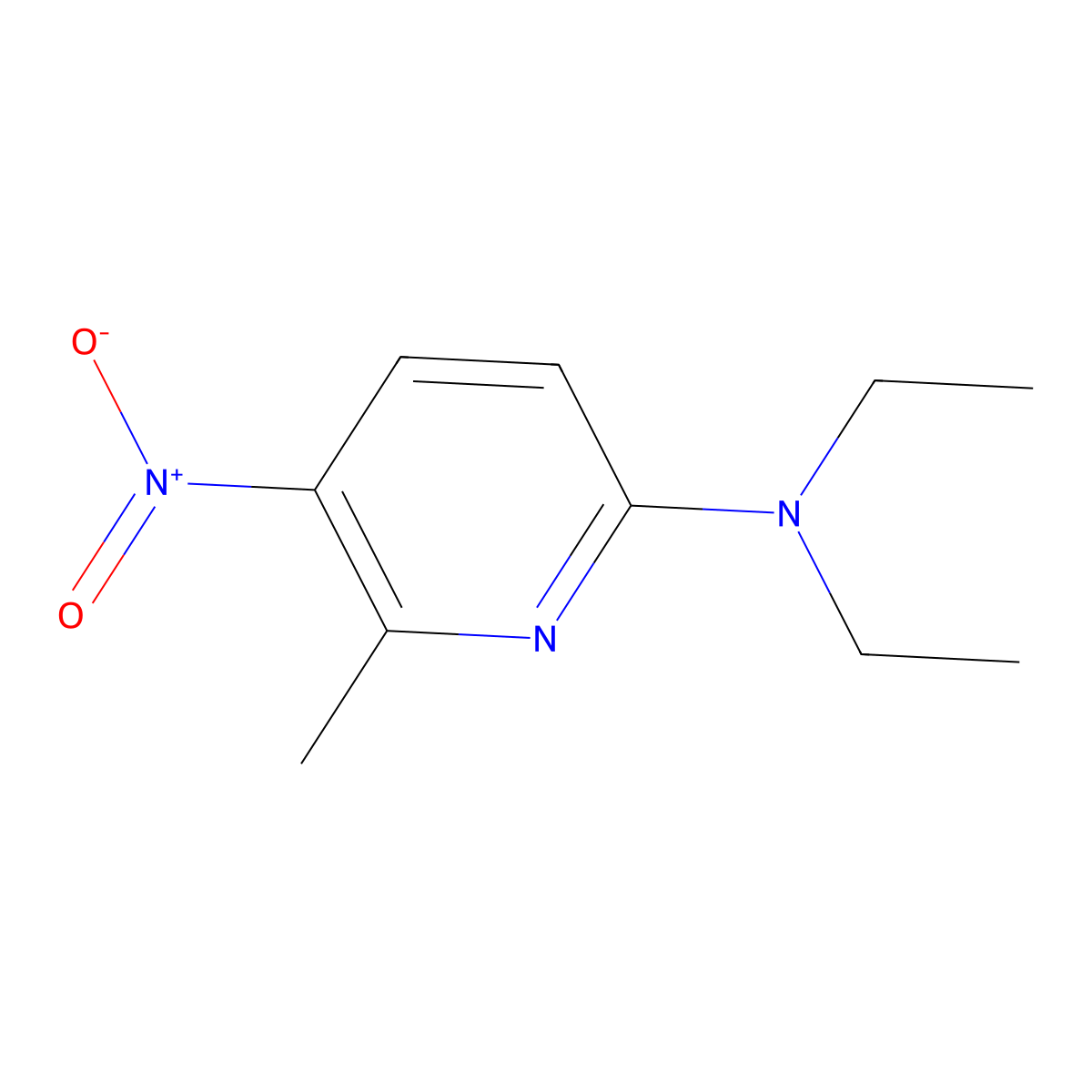 N,N-Diethyl-6-methyl-5-nitro-2-pyridinamine molecular structure, CAS 28489-43-2