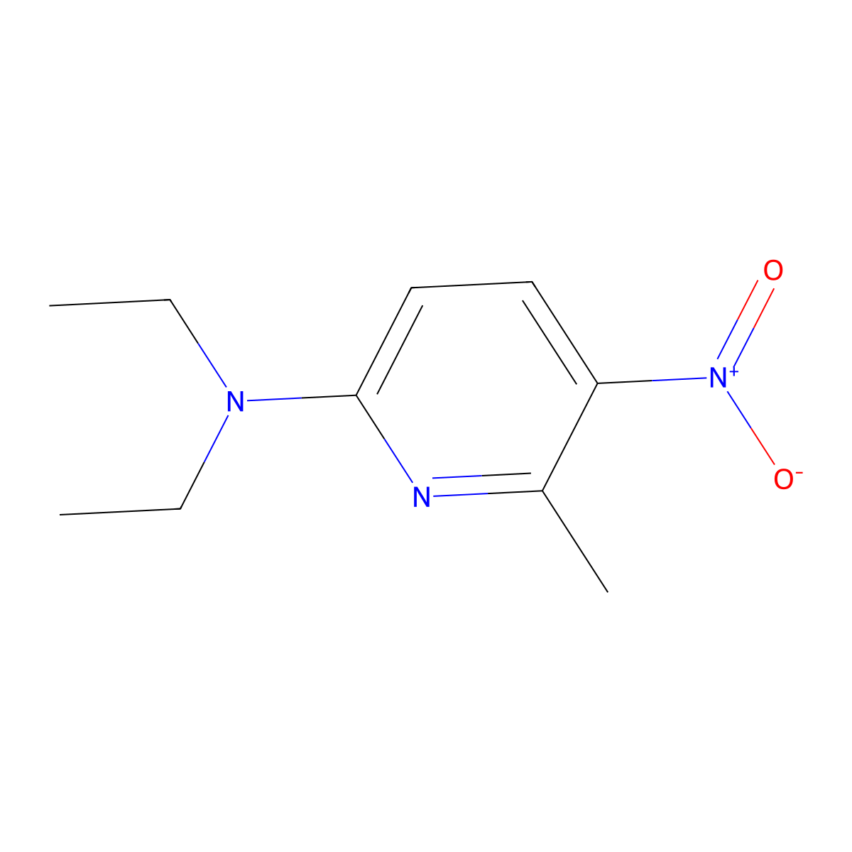 N,N-Diethyl-6-methyl-5-nitro-2-pyridinamine molecular structure, CAS 28489-43-2