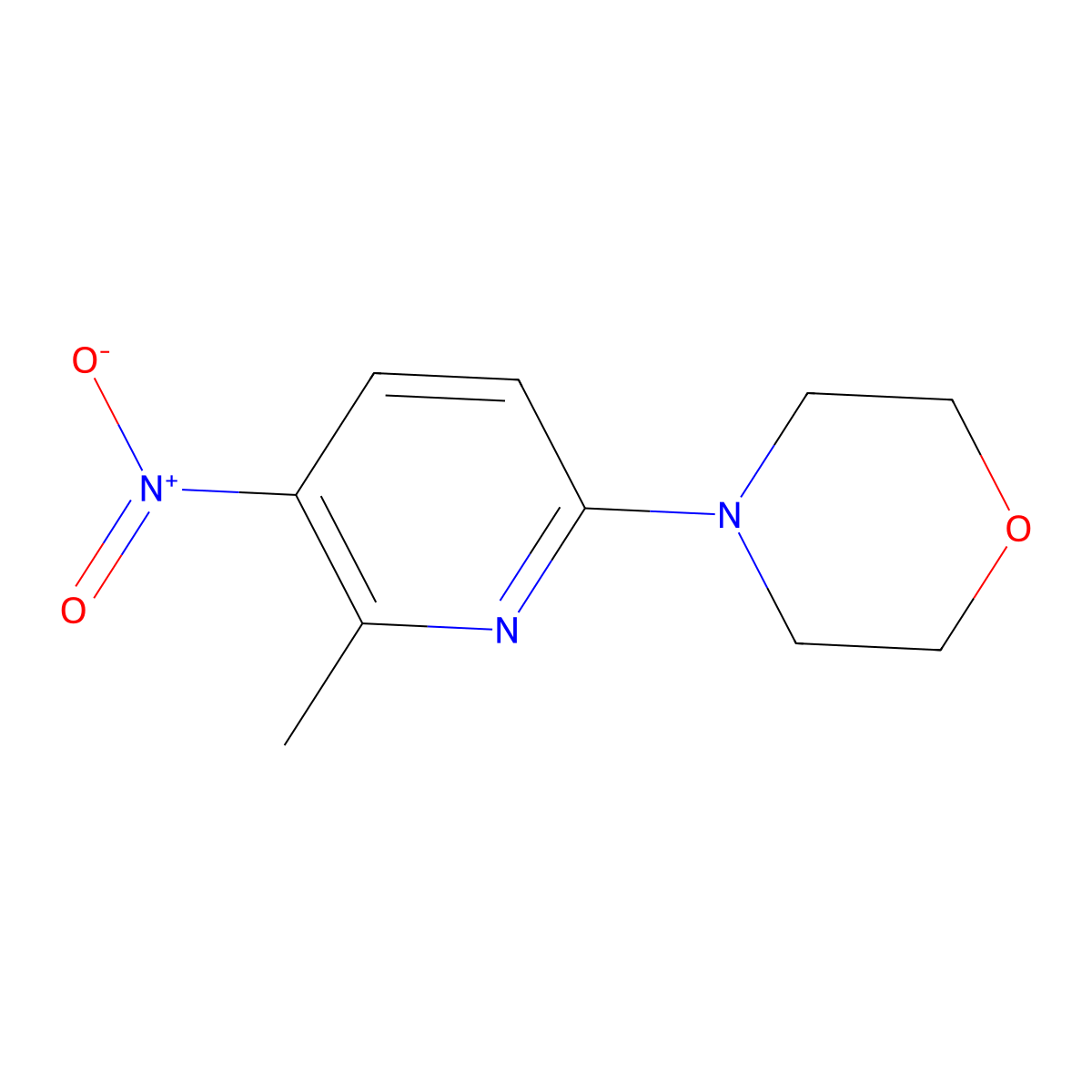 4-(6-Methyl-5-nitro-2-pyridinyl)morpholine molecular structure, CAS 28489-44-3