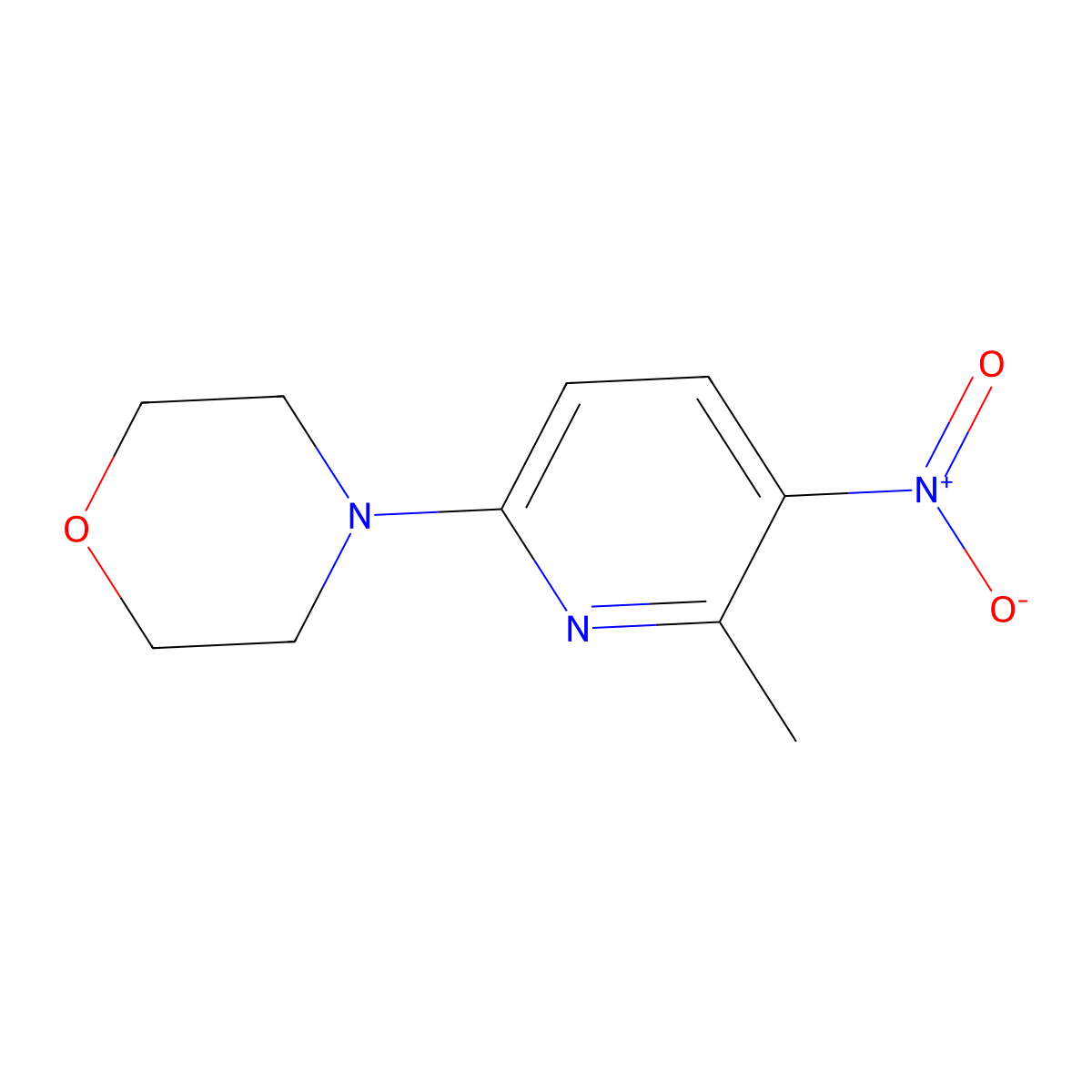 4-(6-Methyl-5-nitro-2-pyridinyl)morpholine molecular structure, CAS 28489-44-3
